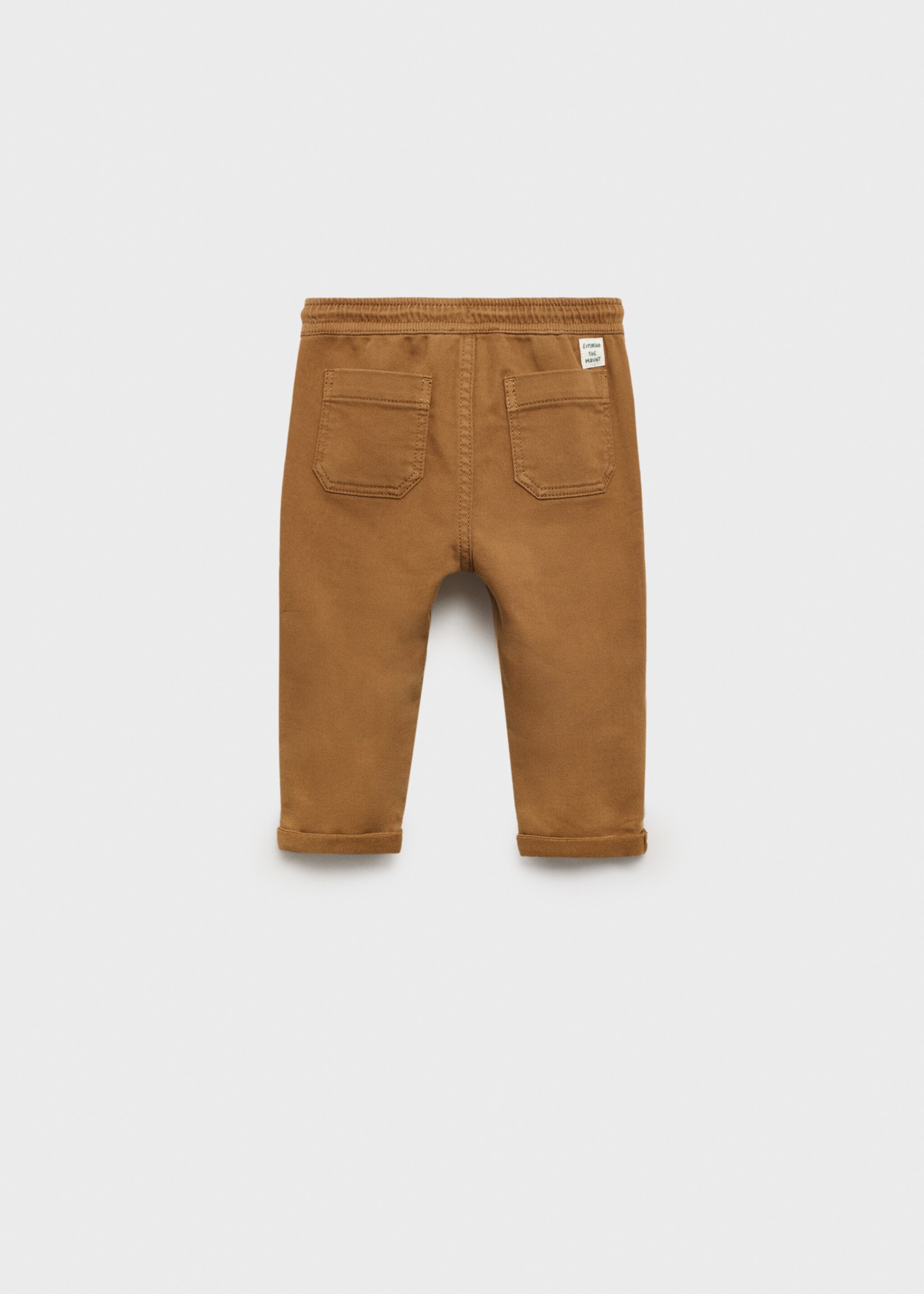 Elastic waist trousers - Reverse of the article, Caramel. Ref: 77007933-00.