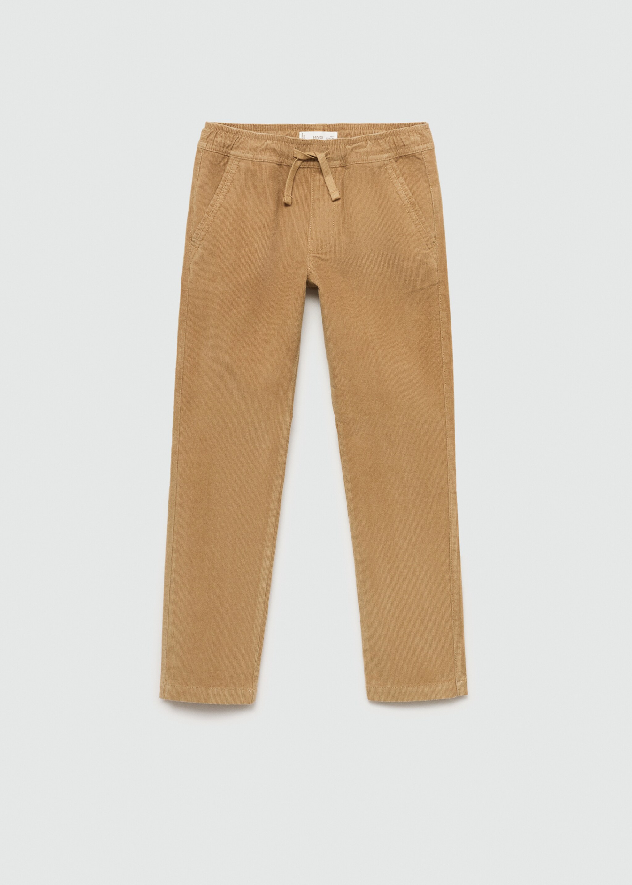 Corduroy pants with elastic waist - Article without model, Sand. Ref: 77007934-00.