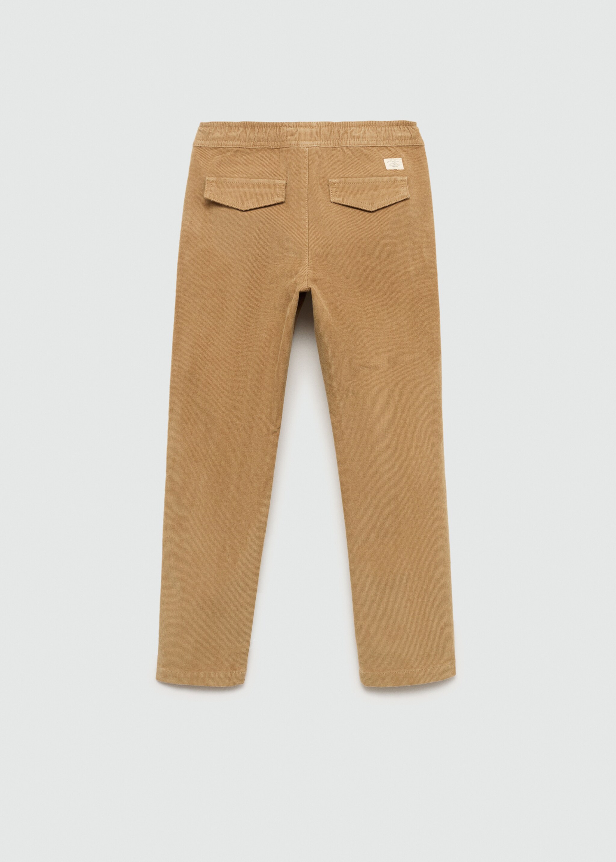 Corduroy pants with elastic waist - Reverse of the article, Sand. Ref: 77007934-00.