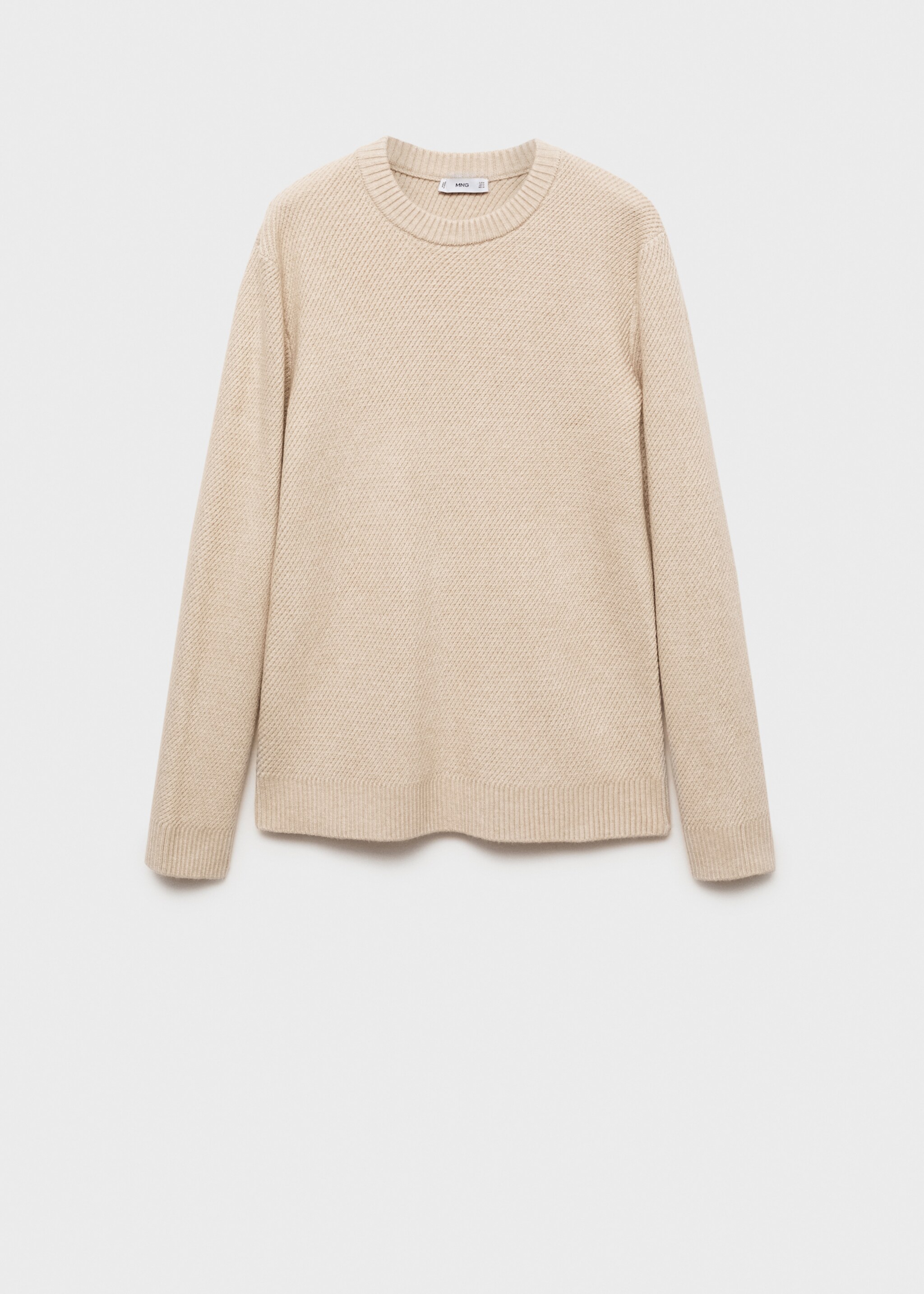 Regular-fit knitted sweater - Article without model, Sand. Ref: 77007939-00.