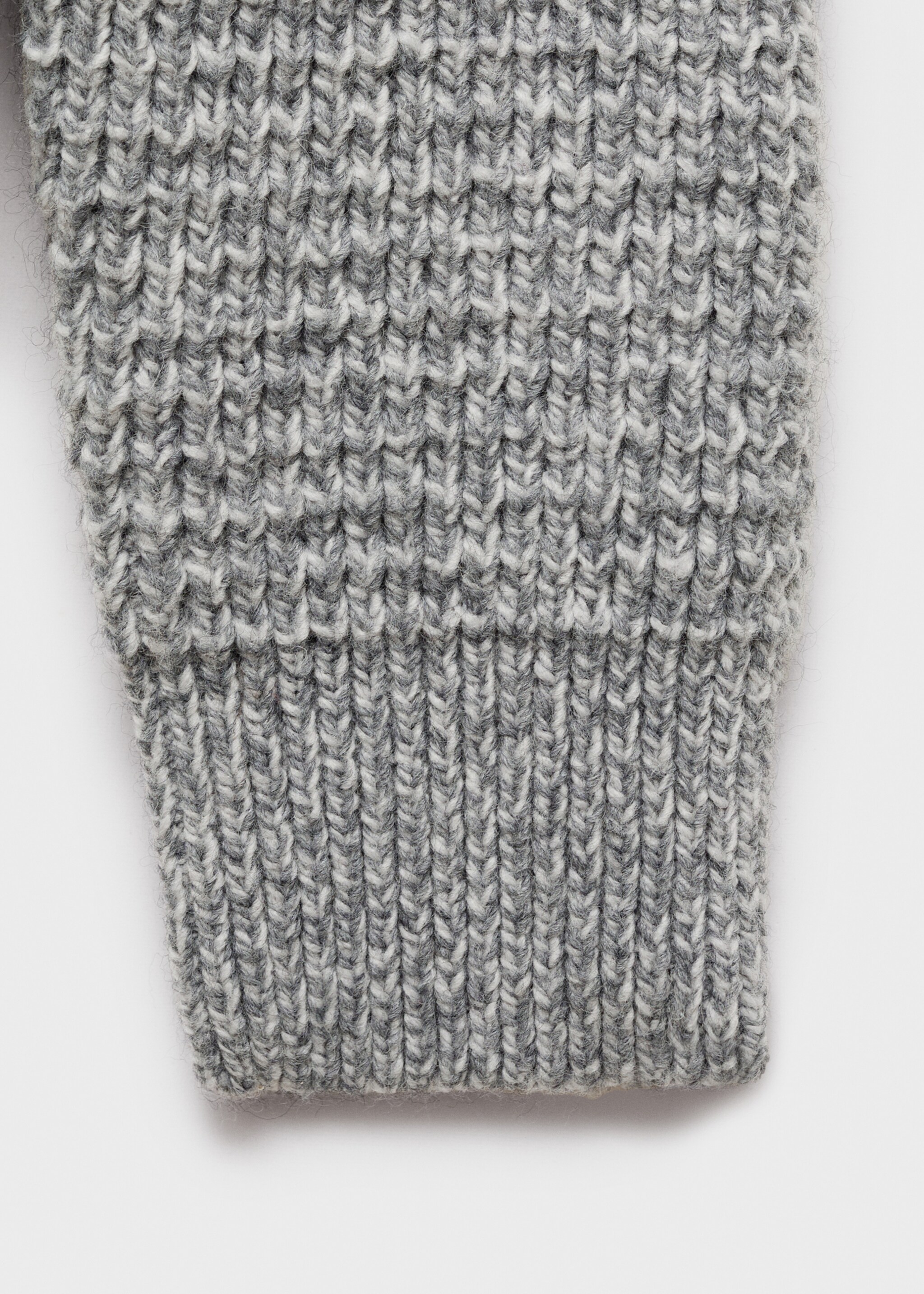 Braided polo-neck sweater - Details of the article 0, Medium Heather Grey. Ref: 77007940-00.