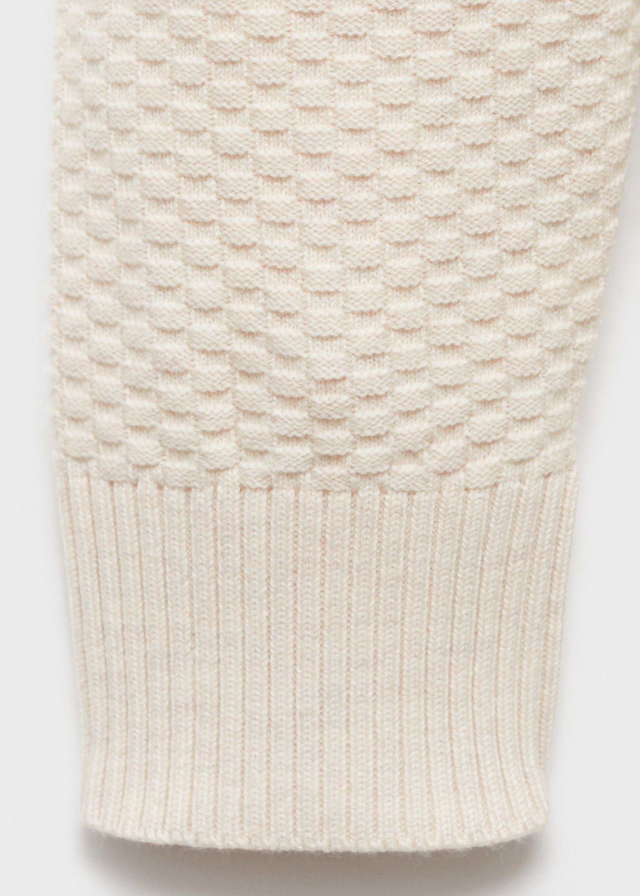 Cotton-blend structured polo sweater - Details of the article 0, Sand. Ref: 77007944-00.