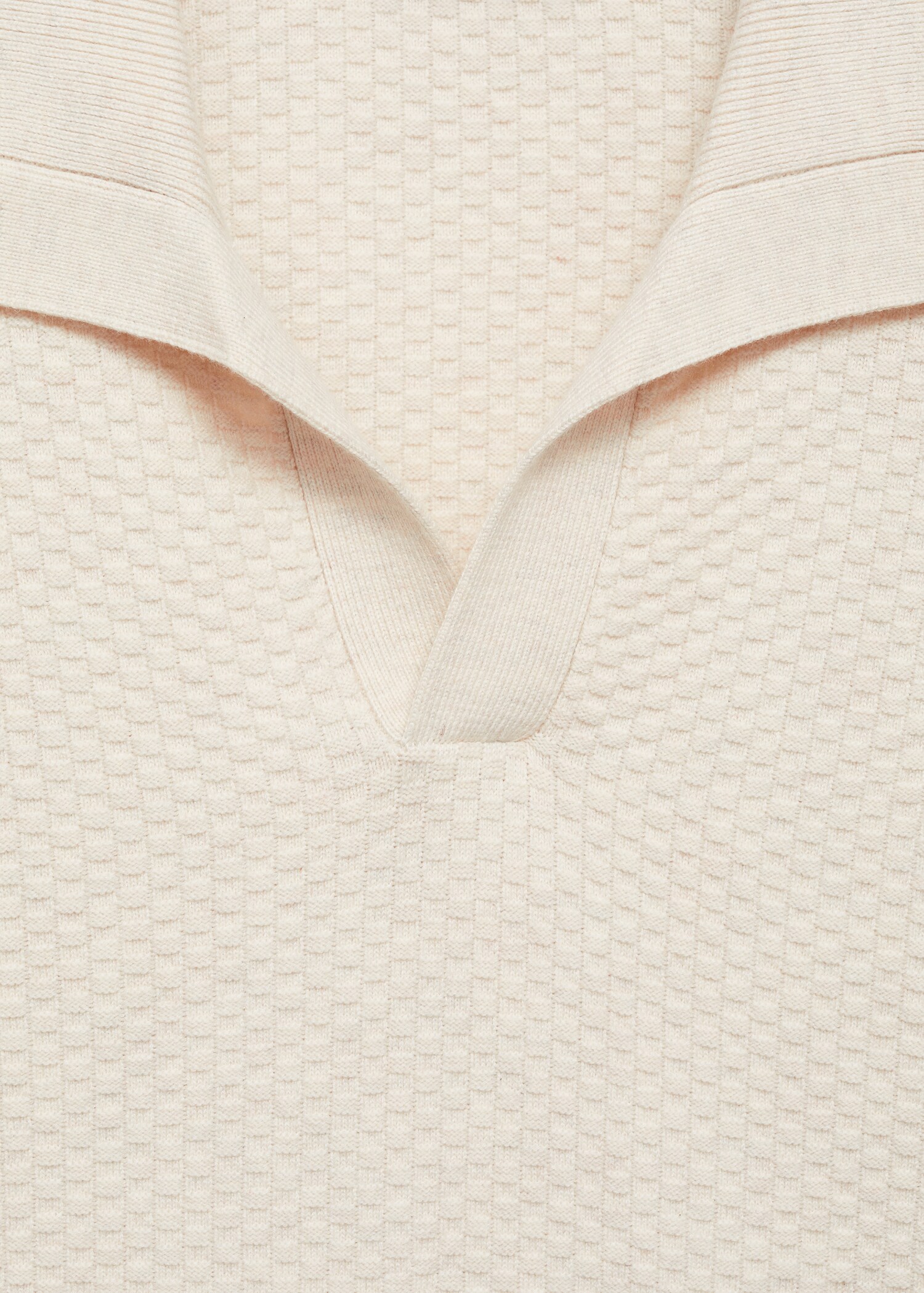 Strukturierter Pullover aus Baumwollgemisch mit Polo-Kragen - Detail des Artikels 8