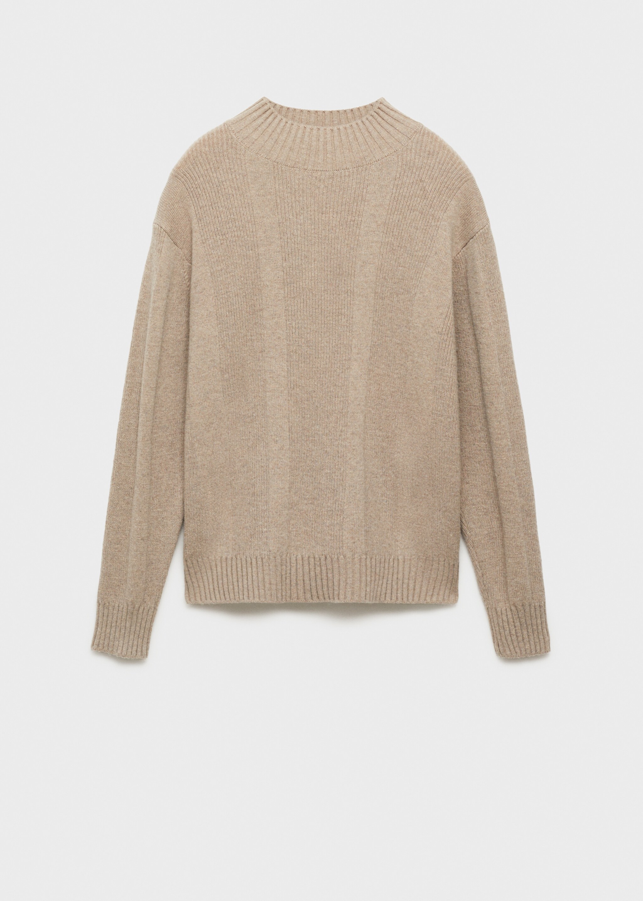 Knitted sweater with wool structure - Article without model, Mink Grey. Ref: 77007946-00.
