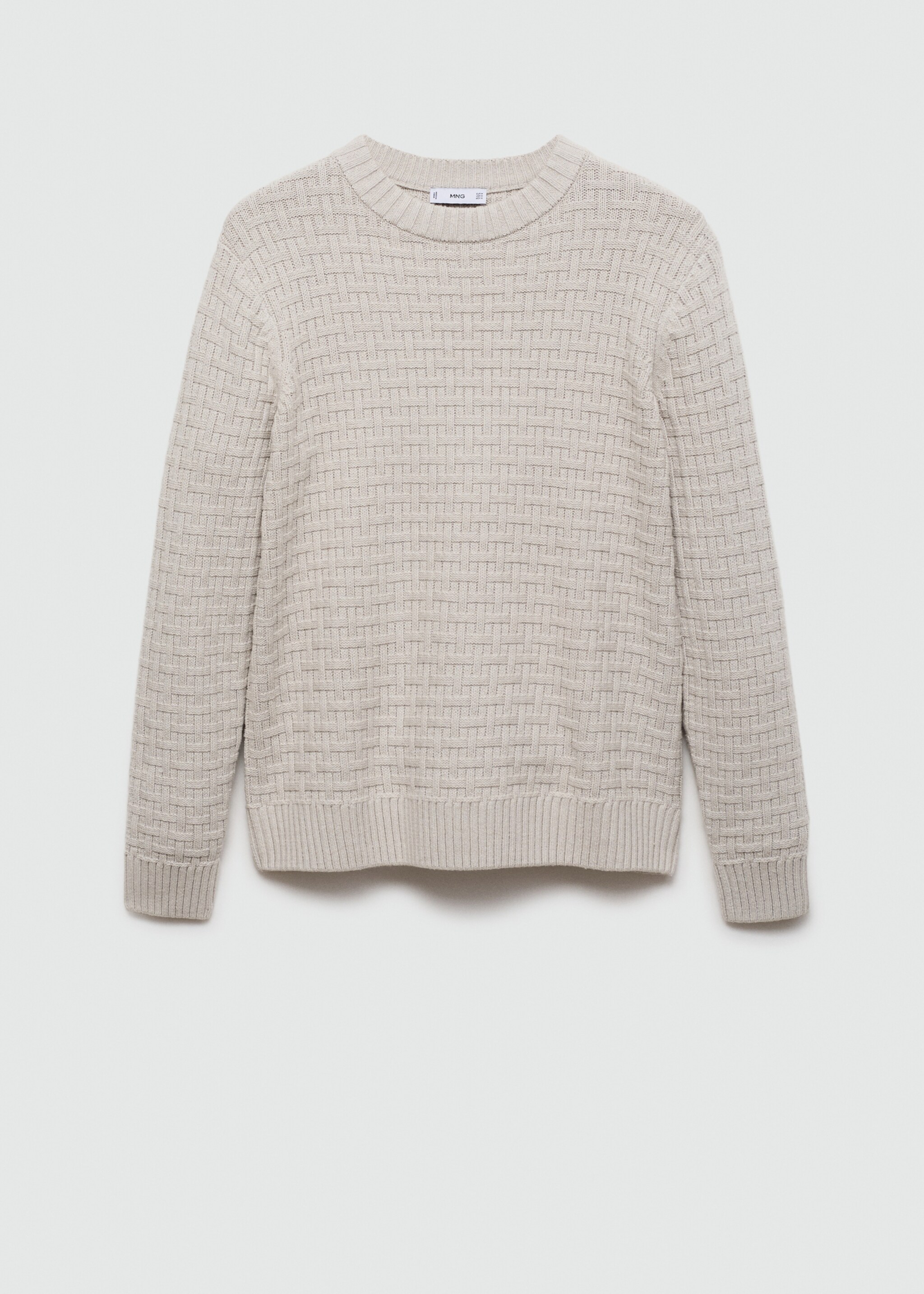 Crossed knit sweater - Article without model, Sand. Ref: 77007949-00.