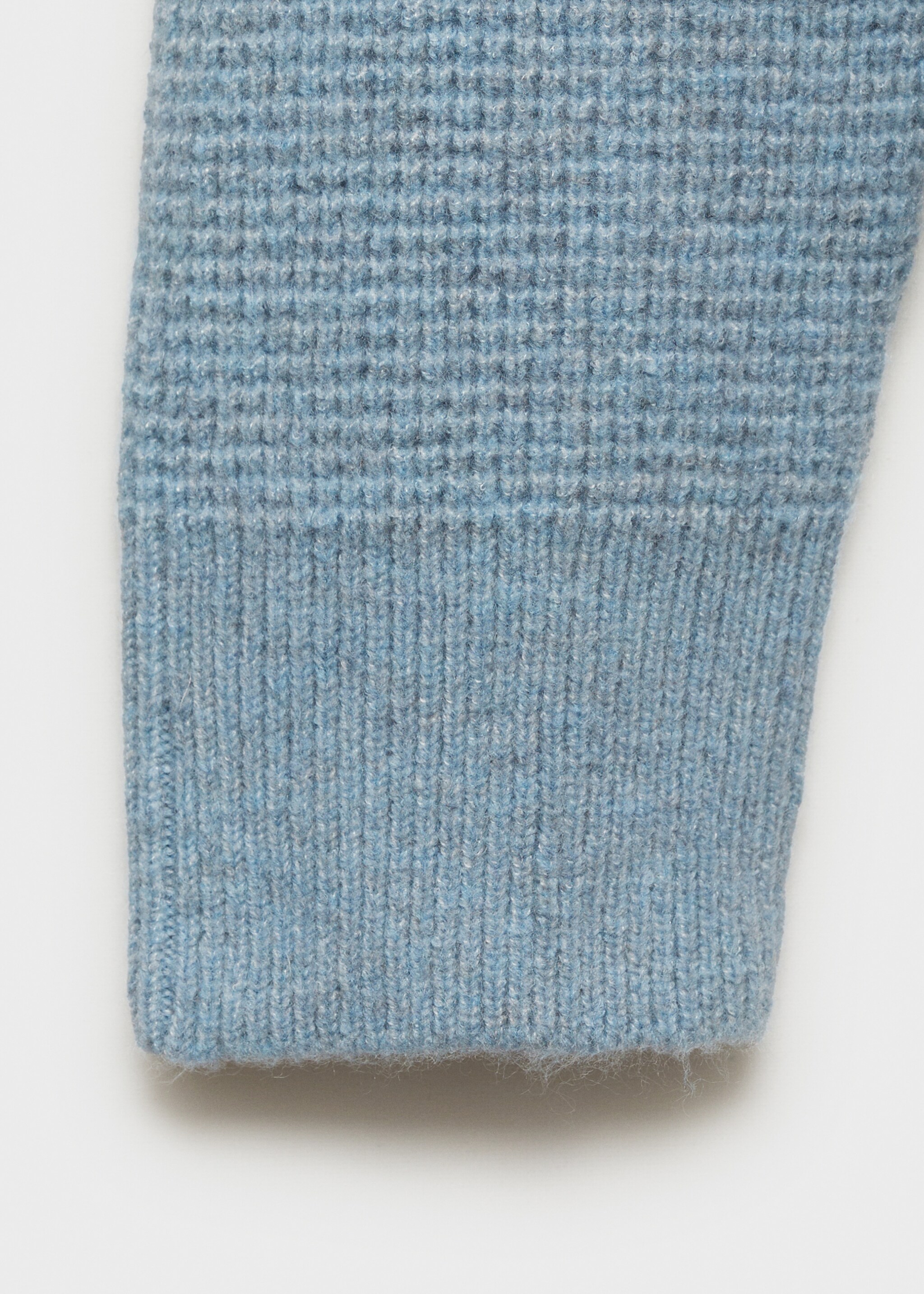 Knitted sweater with check structure - Details of the article 0, Sky Blue. Ref: 77007950-00.