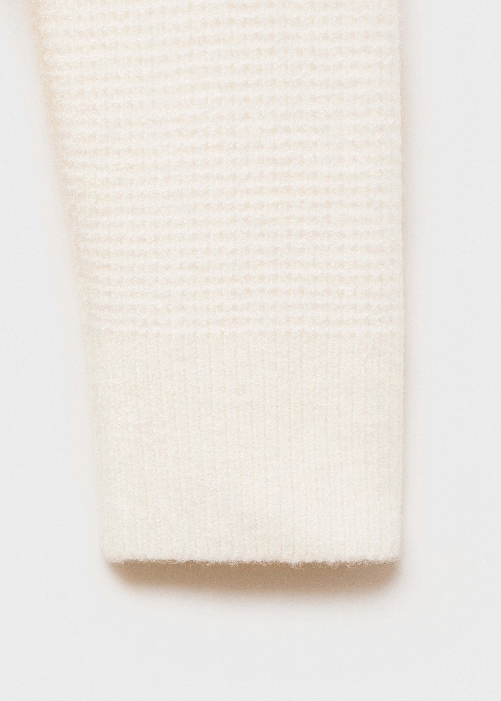 Knitted sweater with perkins neck - Details of the article 0, Off White. Ref: 77007951-00.