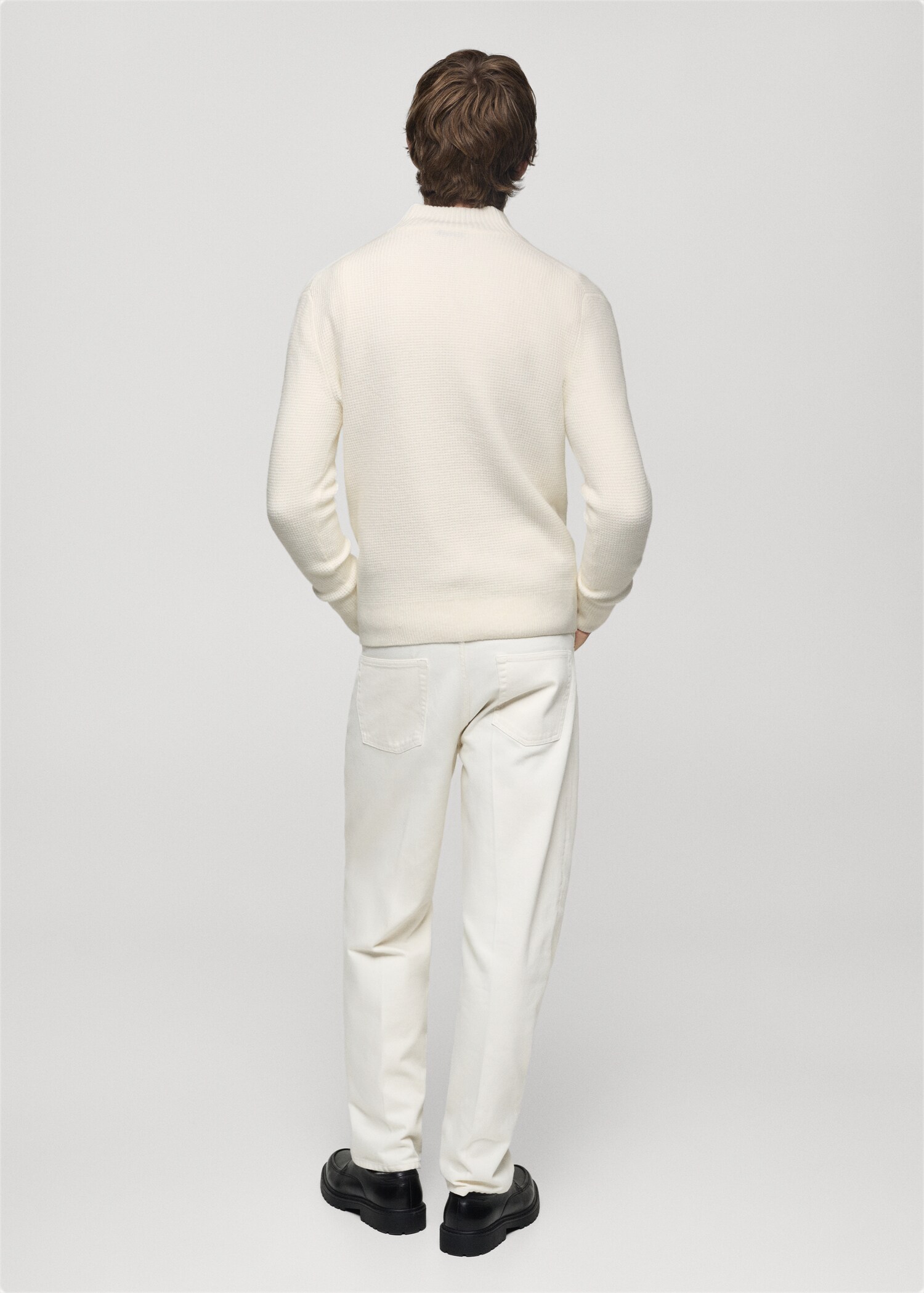 Knitted sweater with perkins neck - Reverse of the article
