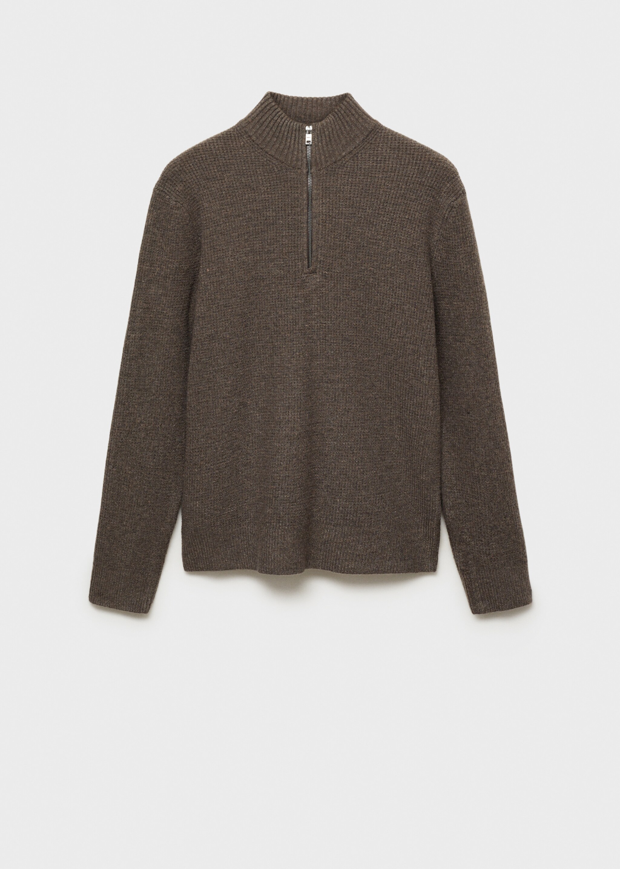 Knitted sweater with perkins neck - Article without model, Brown. Ref: 77007951-00.