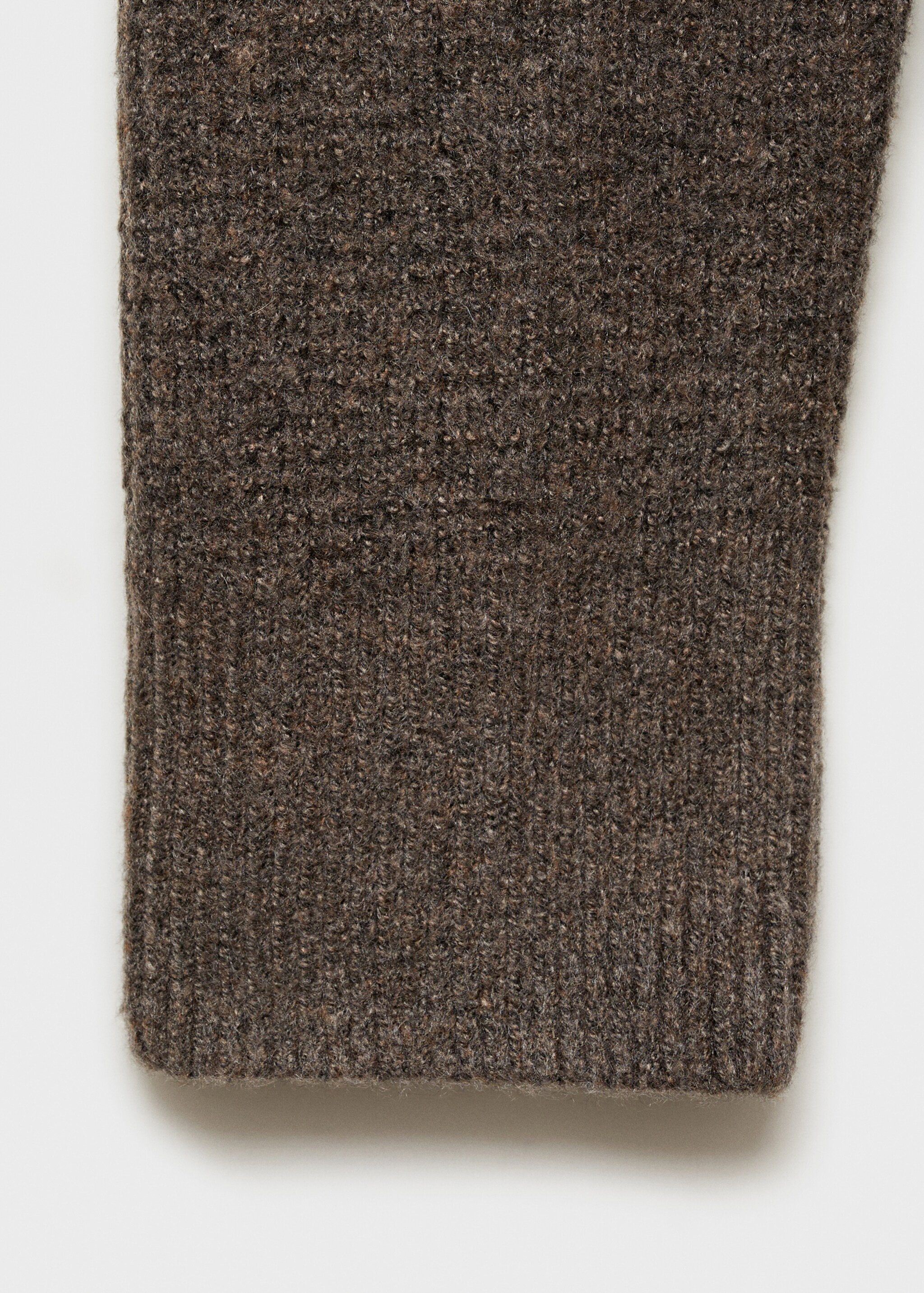 Knitted sweater with perkins neck - Details of the article 0, Brown. Ref: 77007951-00.