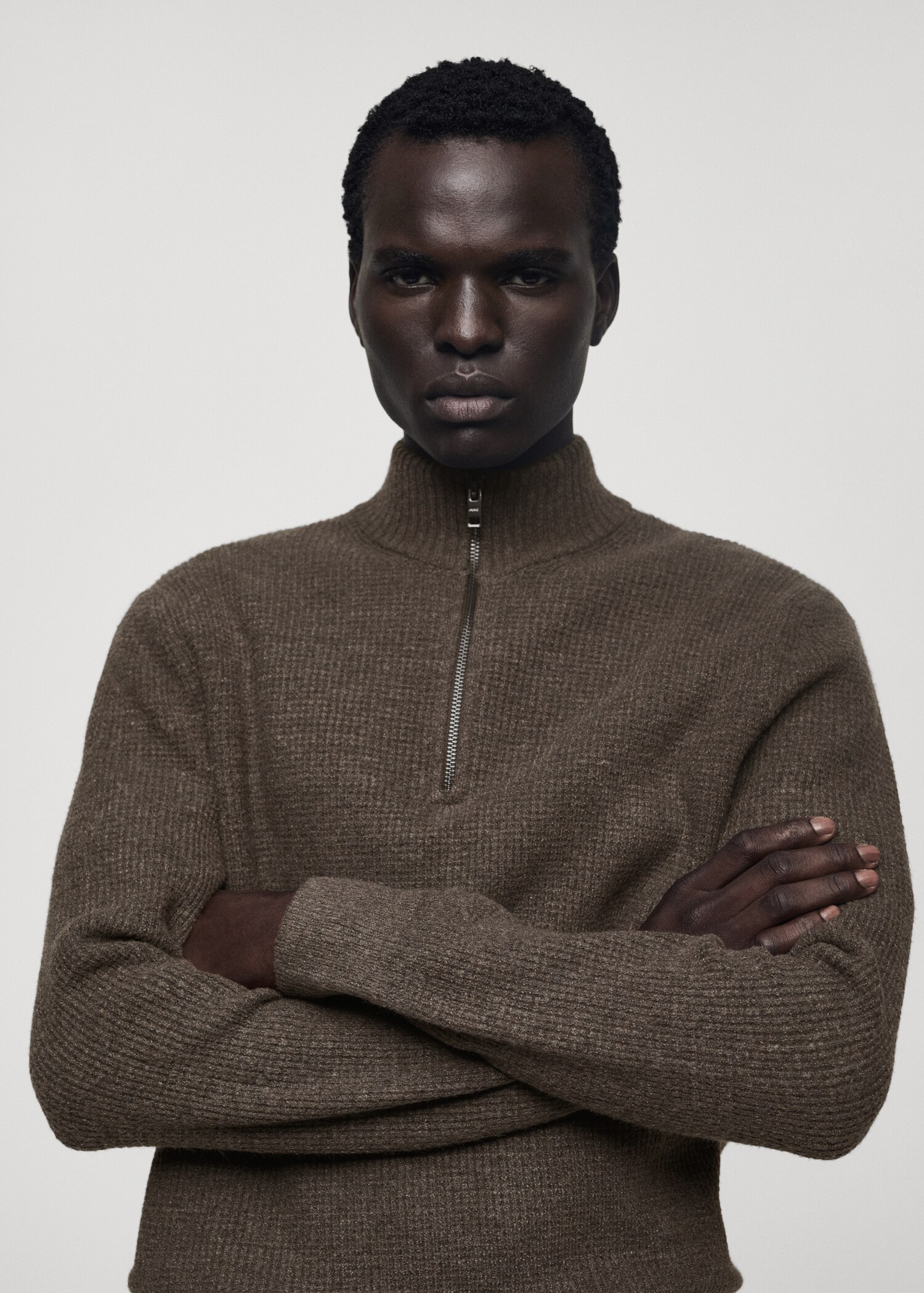Knitted sweater with perkins neck - Details of the article 1