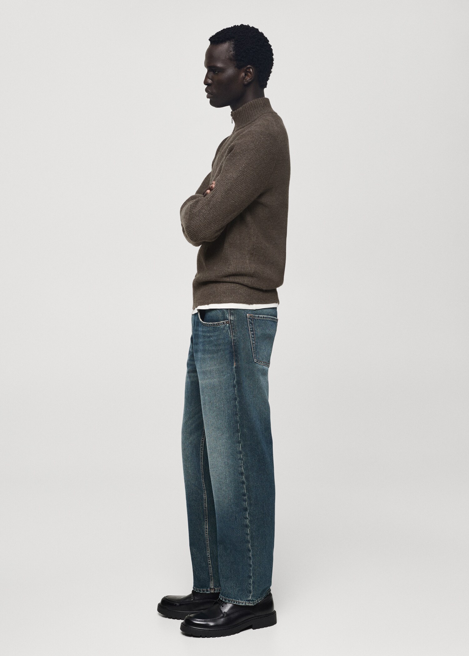 Knitted sweater with perkins neck - Details of the article 2