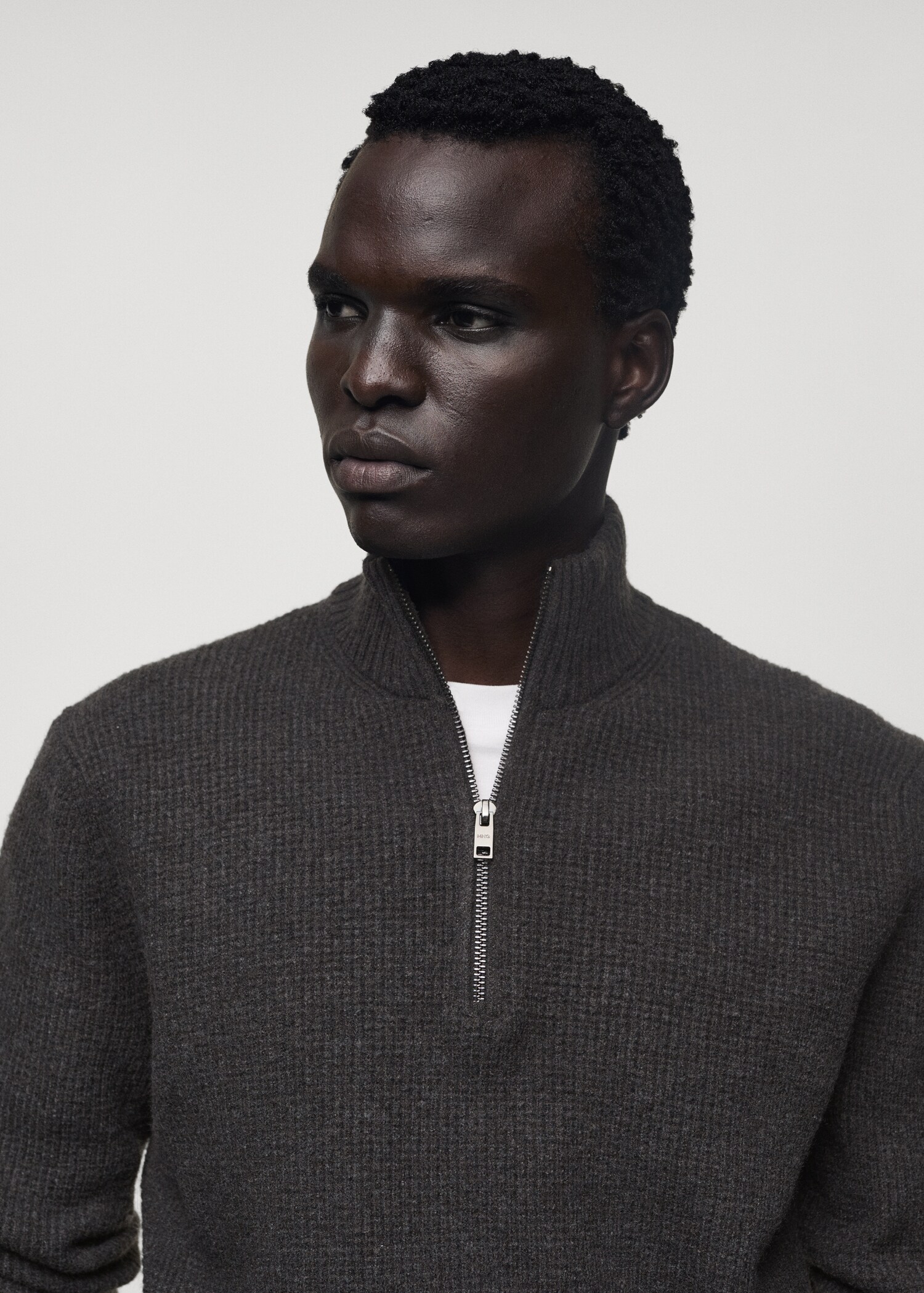 Knitted sweater with perkins neck - Details of the article 1