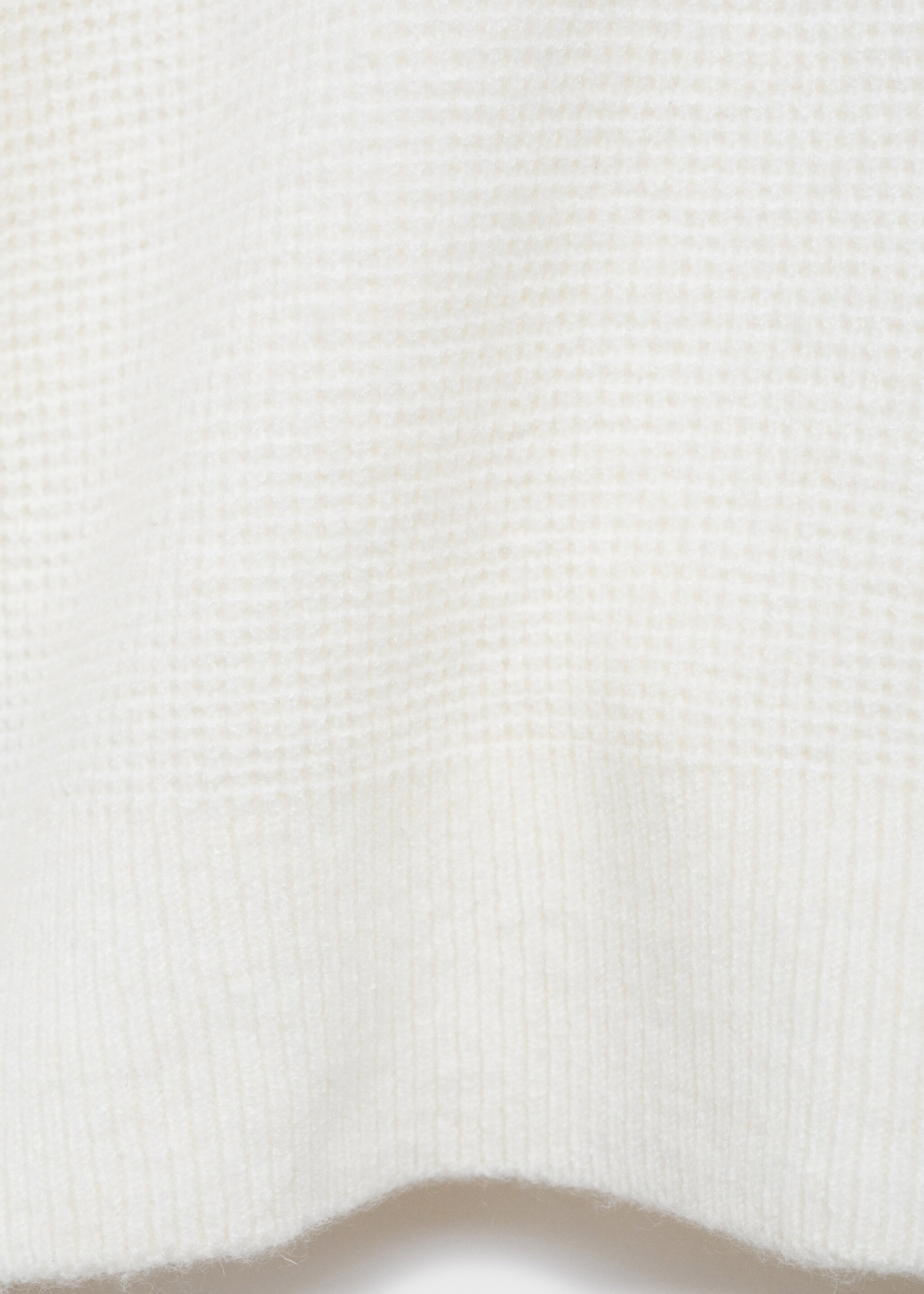 Knitted structured check polo sweater - Details of the article 0, Off White. Ref: 77007952-00.
