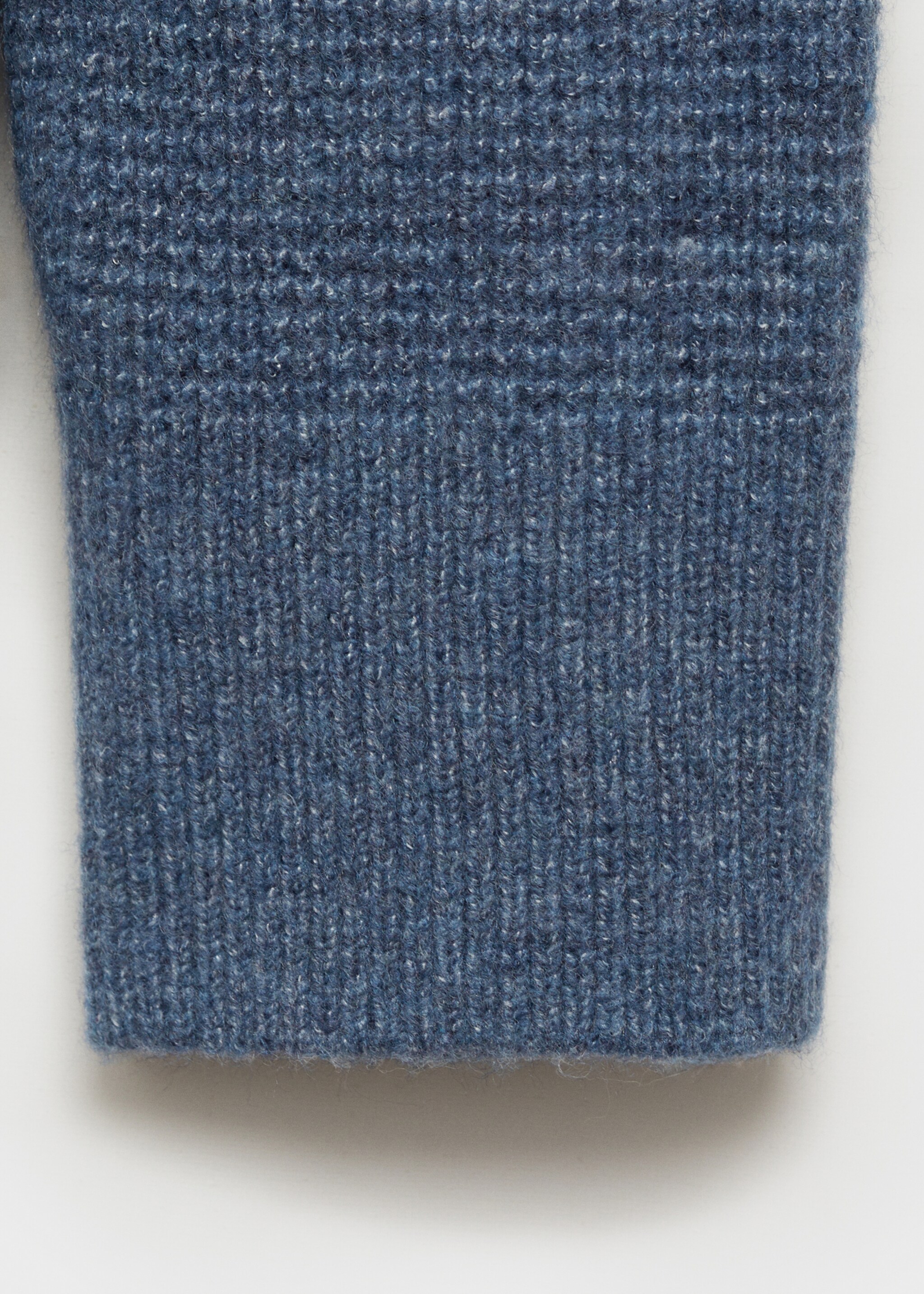 Knitted structured check polo sweater - Details of the article 0, China Blue. Ref: 77007952-00.