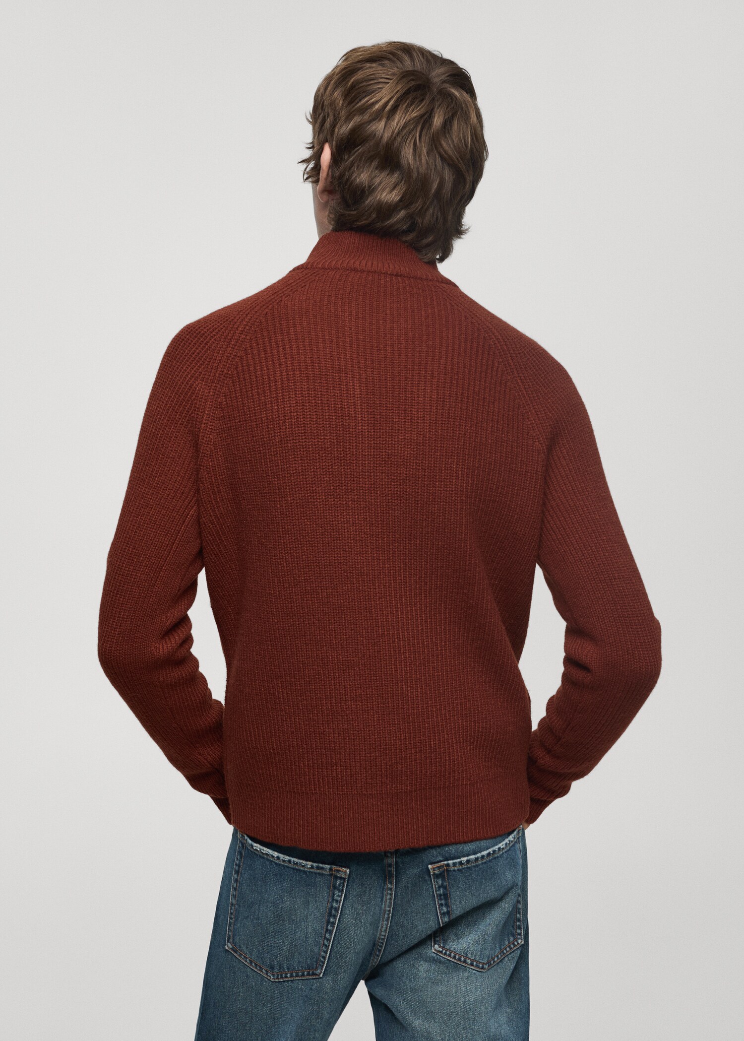 Rib-knit sweater with perkins neck - Reverse of the article