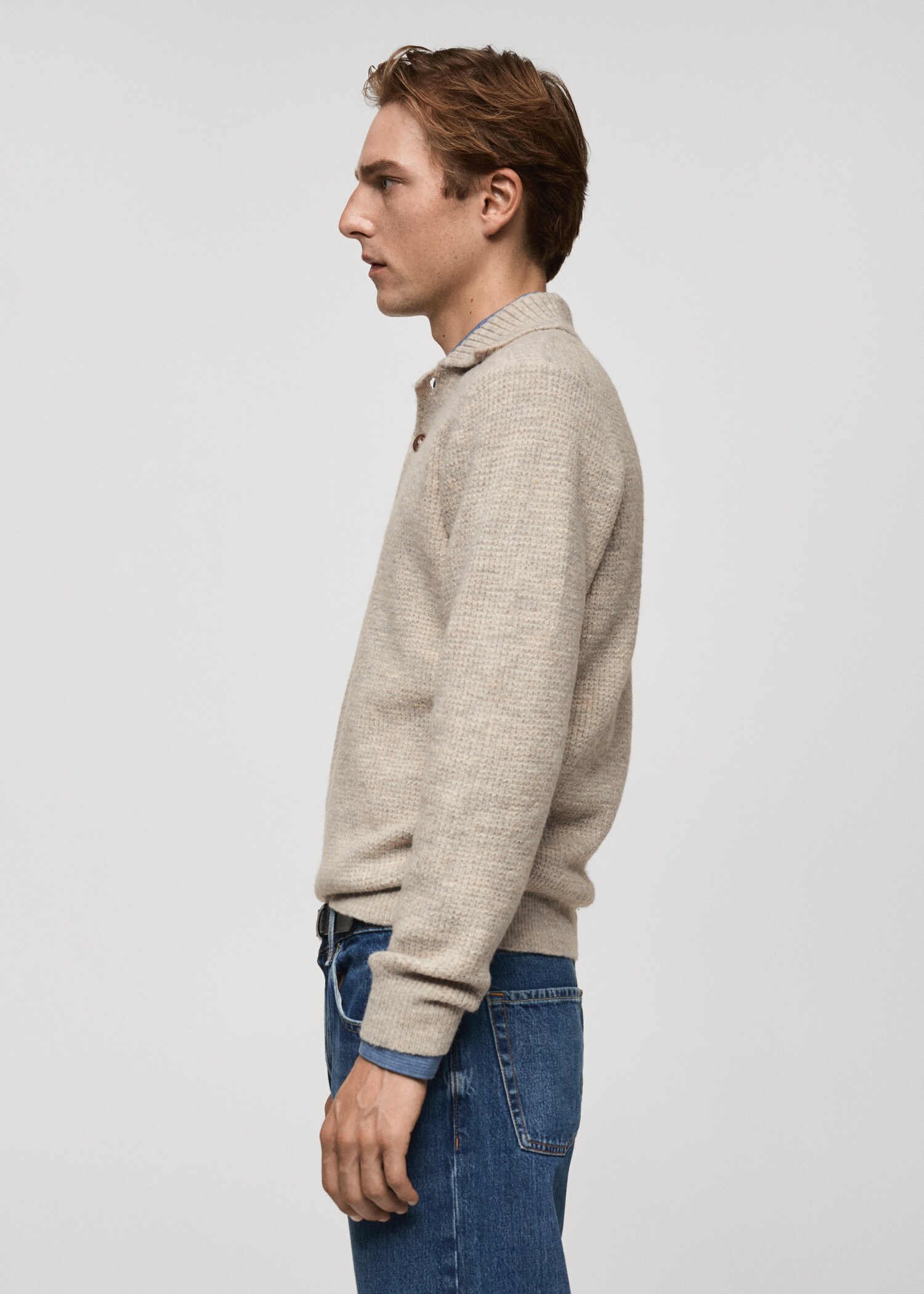 Regular-Fit-Strickpullover mit Polo-Kragen - Detail des Artikels 2