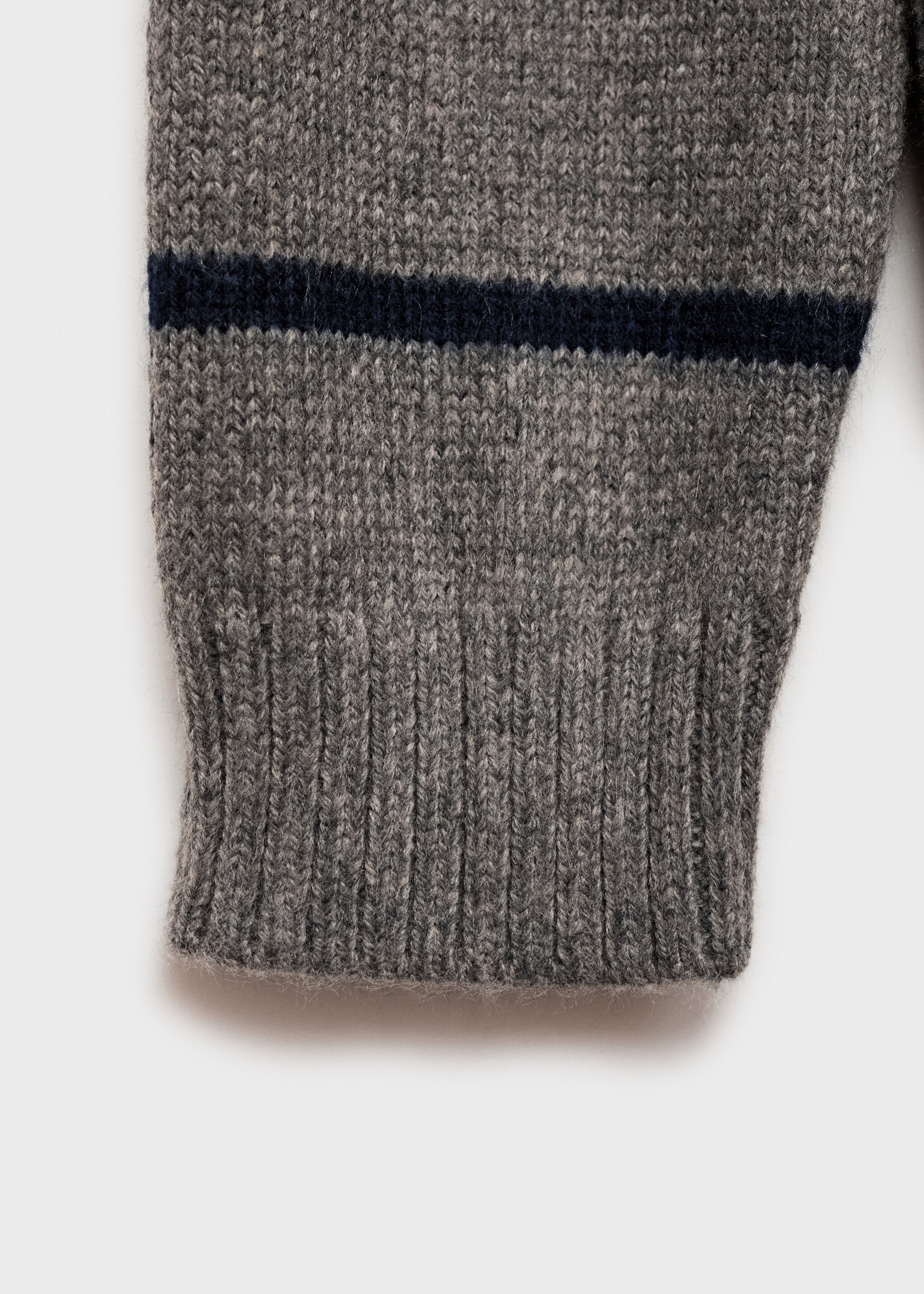 Knit striped sweater - Details of the article 0, Dark Heather Grey. Ref: 77007955-00.