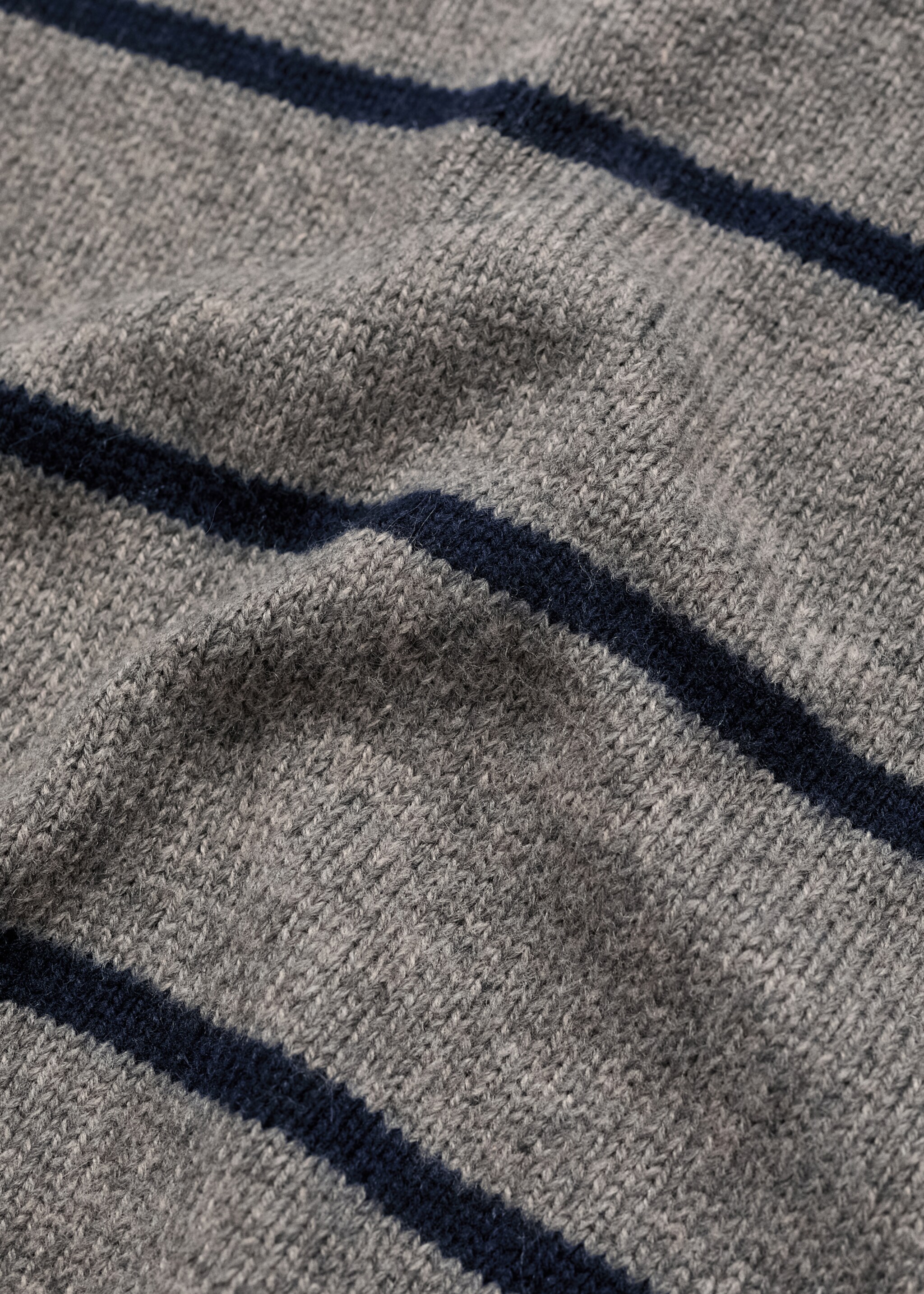 Knit striped sweater - Details of the article 8, Dark Heather Grey. Ref: 77007955-00.