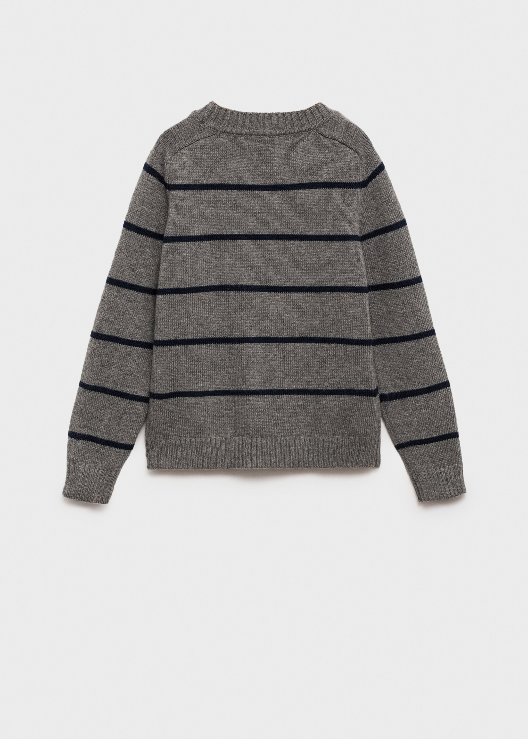 Knit striped sweater - Reverse of the article, Dark Heather Grey. Ref: 77007955-00.