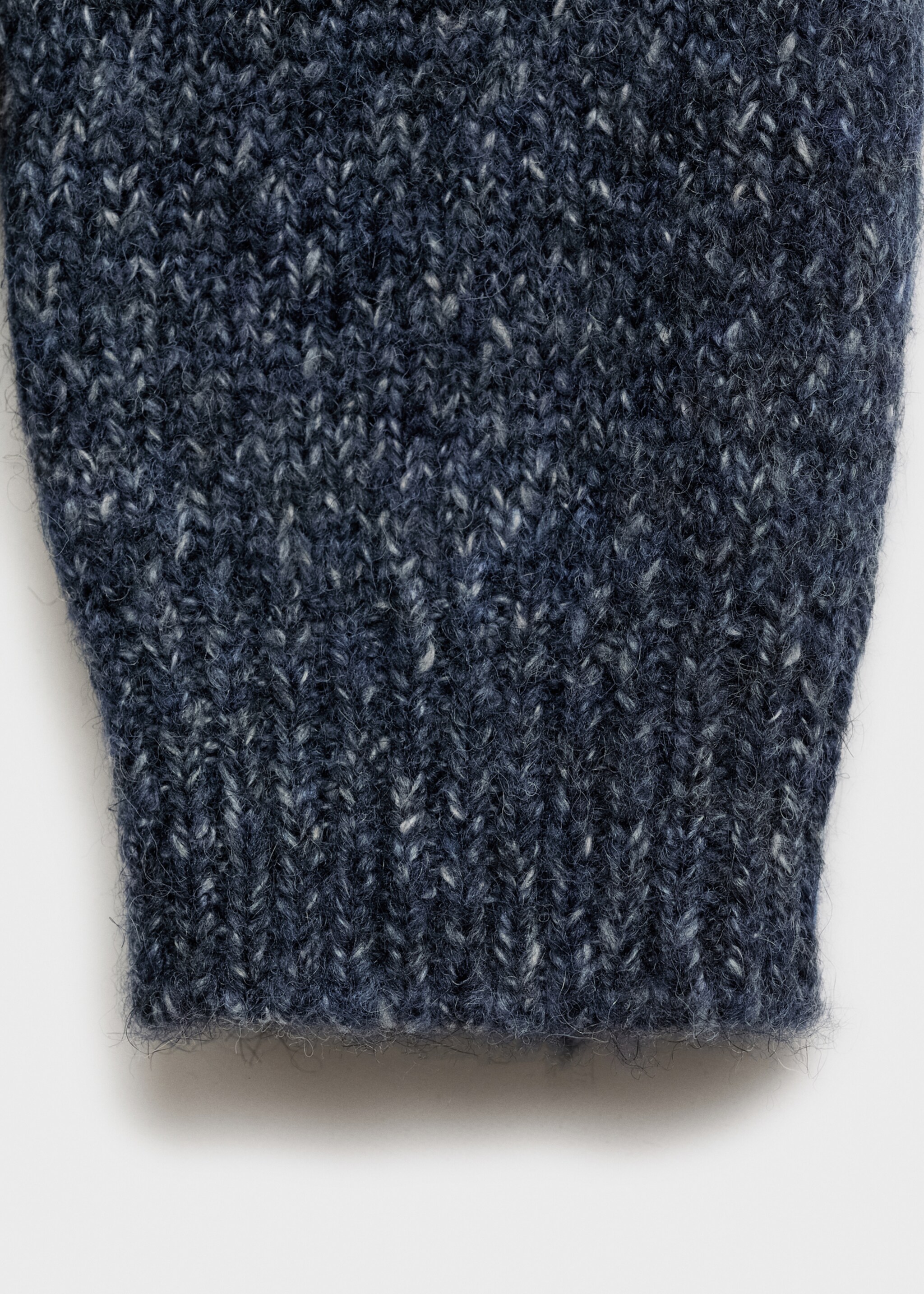 Round-neck knitted sweater - Details of the article 0, Dark Navy. Ref: 77007956-00.