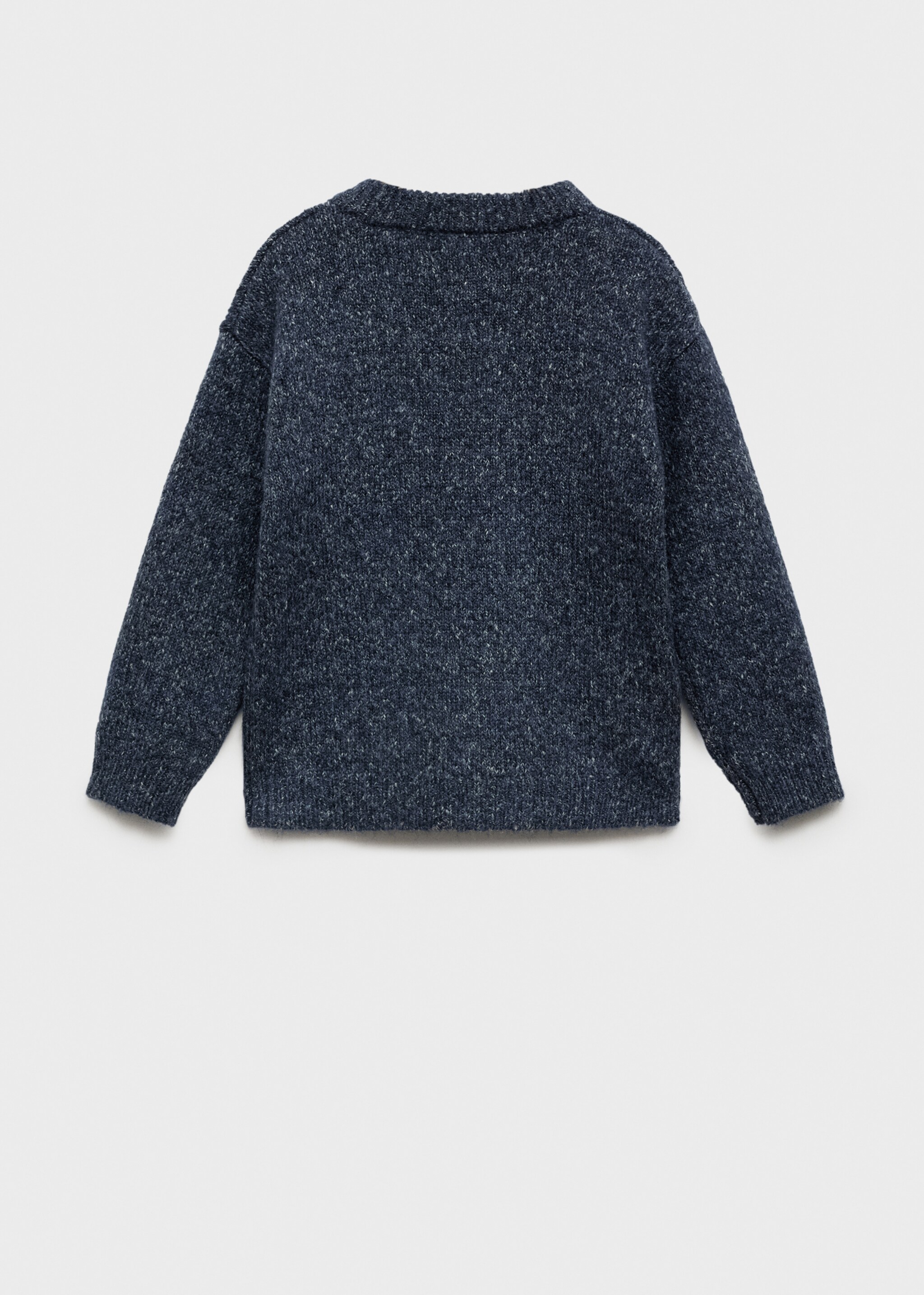 Round-neck knitted sweater - Reverse of the article, Dark Navy. Ref: 77007956-00.