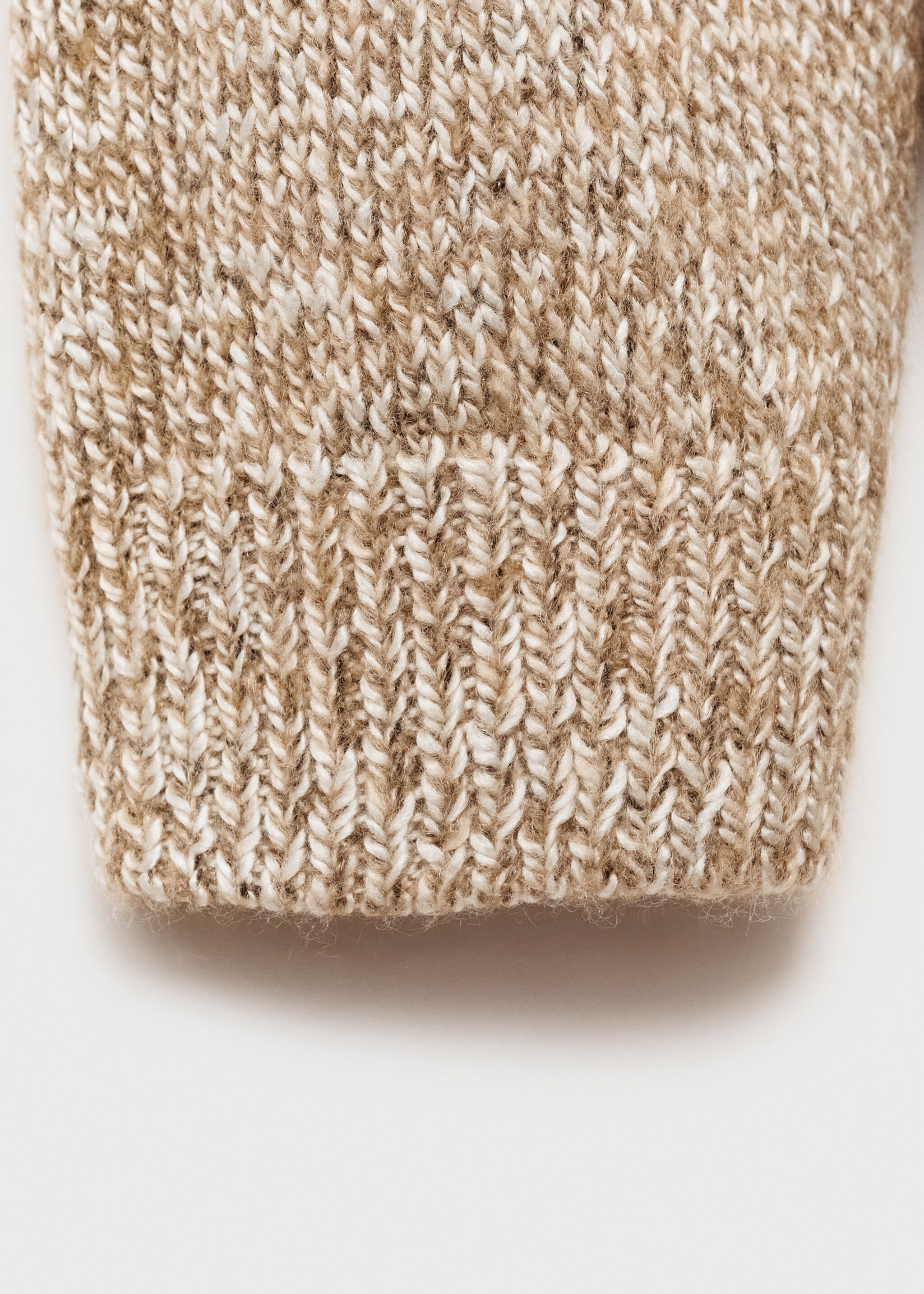 Herringbone knit sweater - Details of the article 0, Medium Brown. Ref: 77007957-00.
