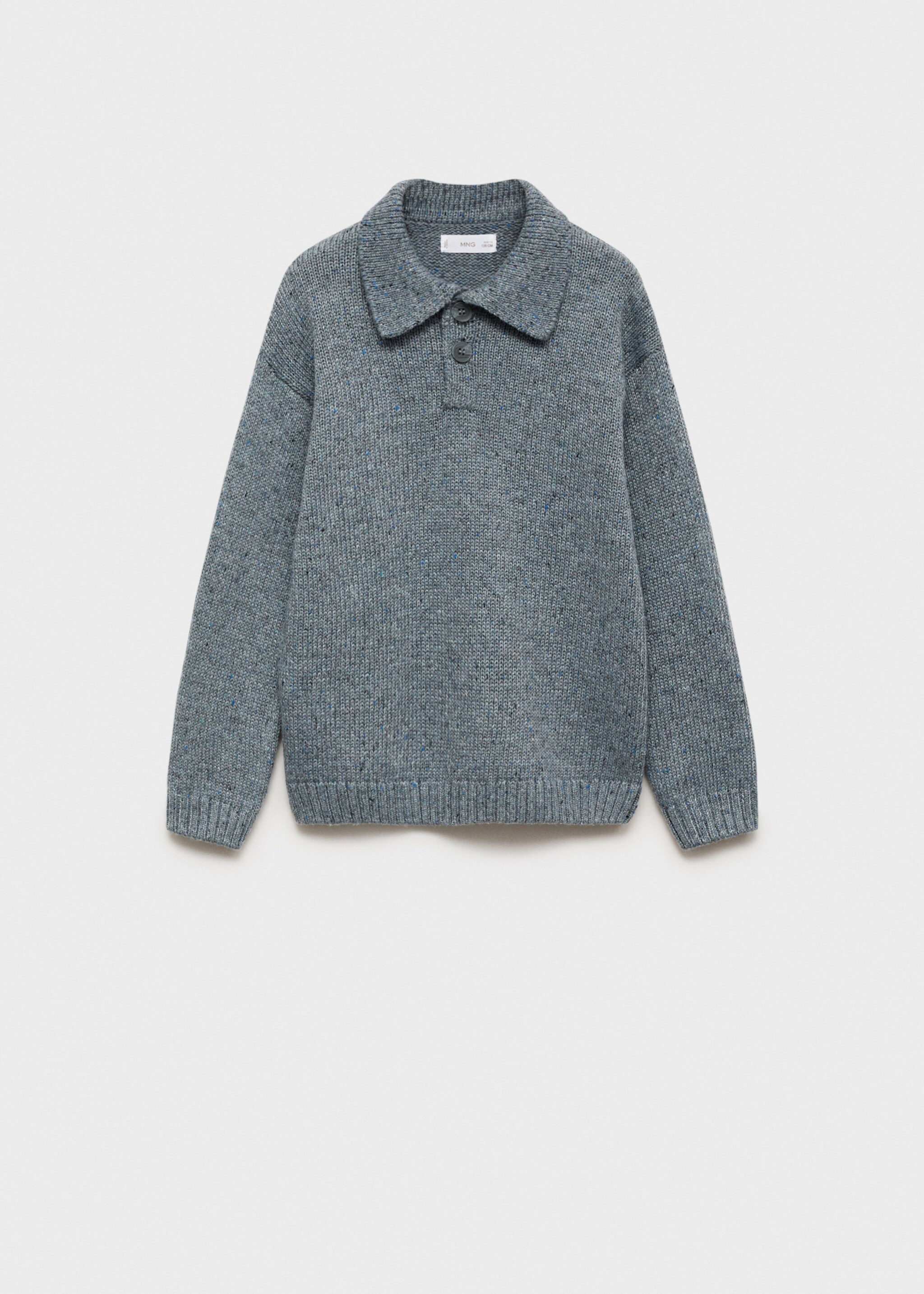 Knitted polo-neck sweater - Article without model, Medium Heather Grey. Ref: 77007958-00.