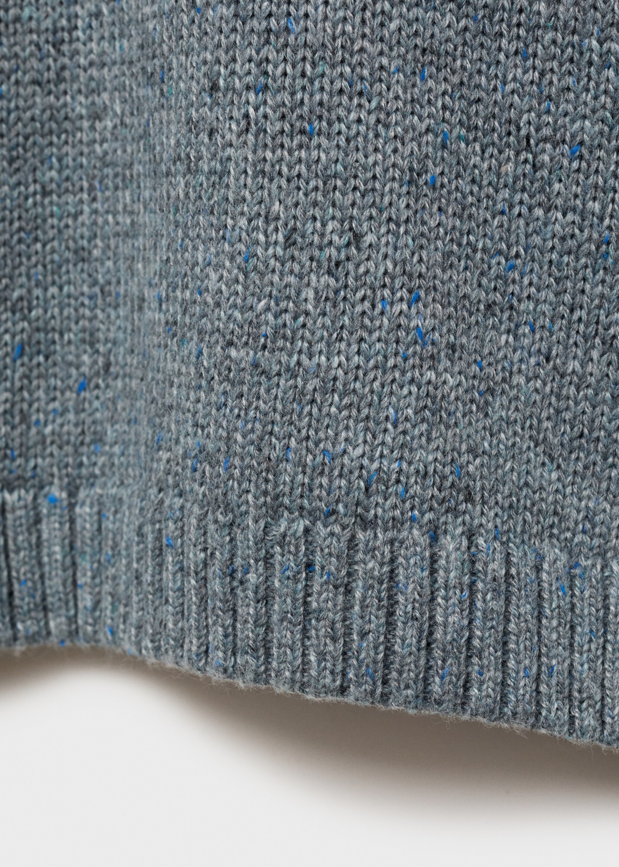 Knitted polo-neck sweater - Details of the article 0, Medium Heather Grey. Ref: 77007958-00.