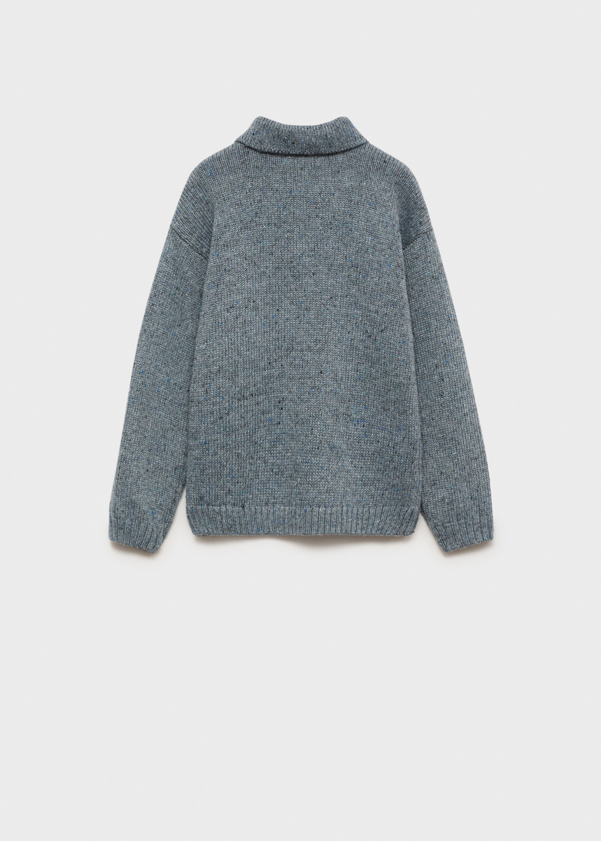 Knitted polo-neck sweater - Reverse of the article, Medium Heather Grey. Ref: 77007958-00.