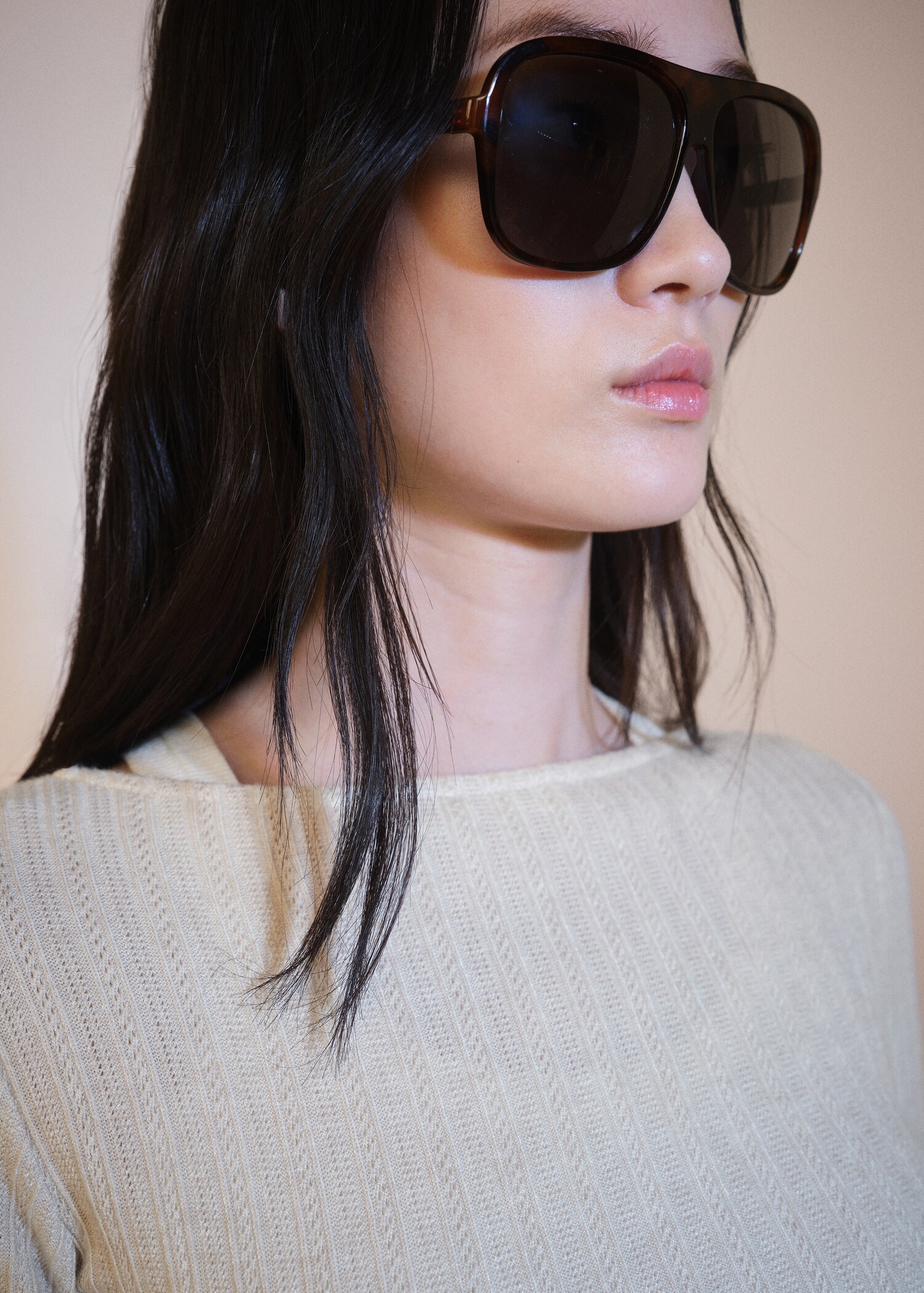 Long-sleeved pointelle t-shirt - Details of the article 1