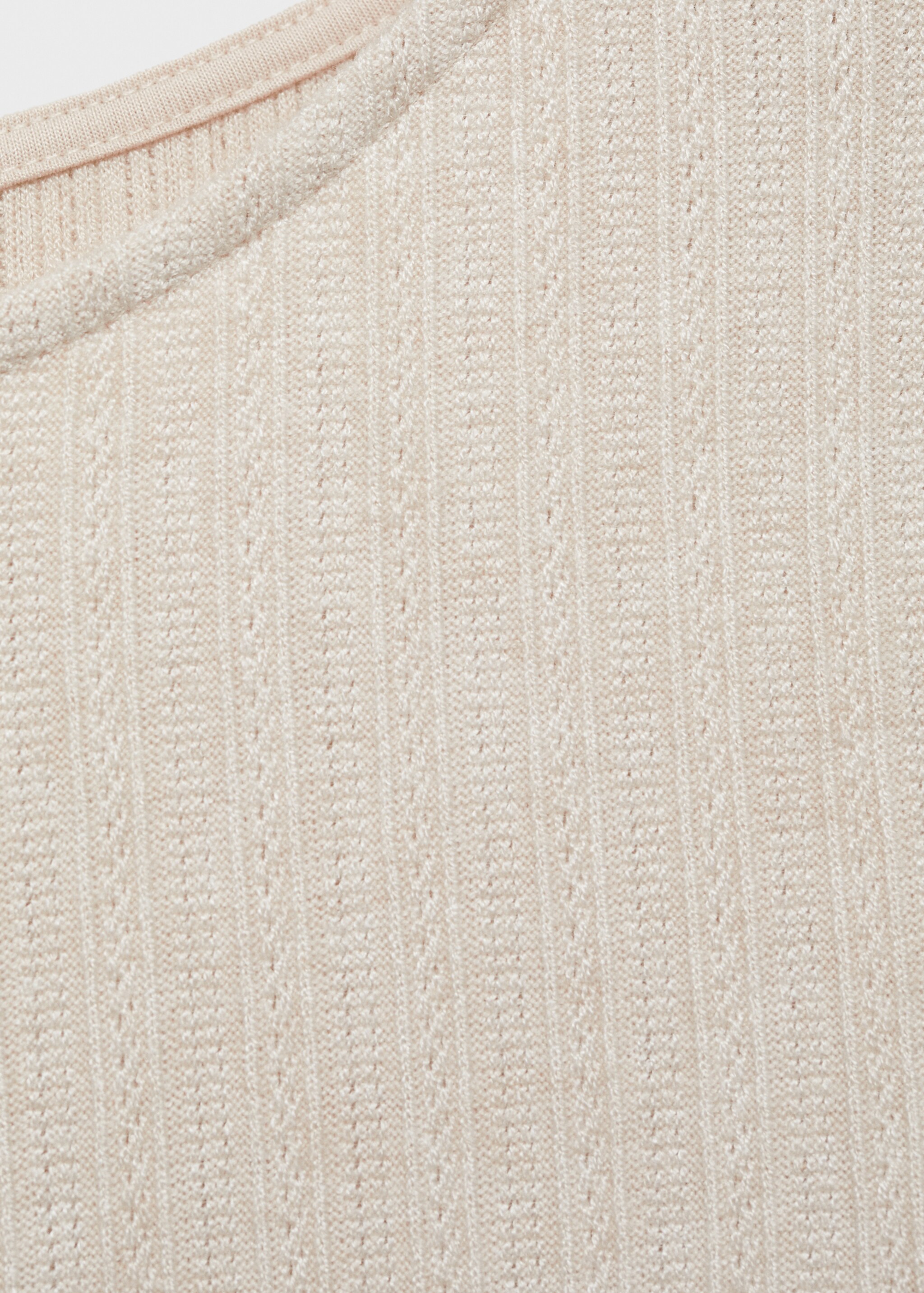 Long-sleeved pointelle t-shirt - Details of the article 8, Light/Pastel Grey. Ref: 77008270-00.