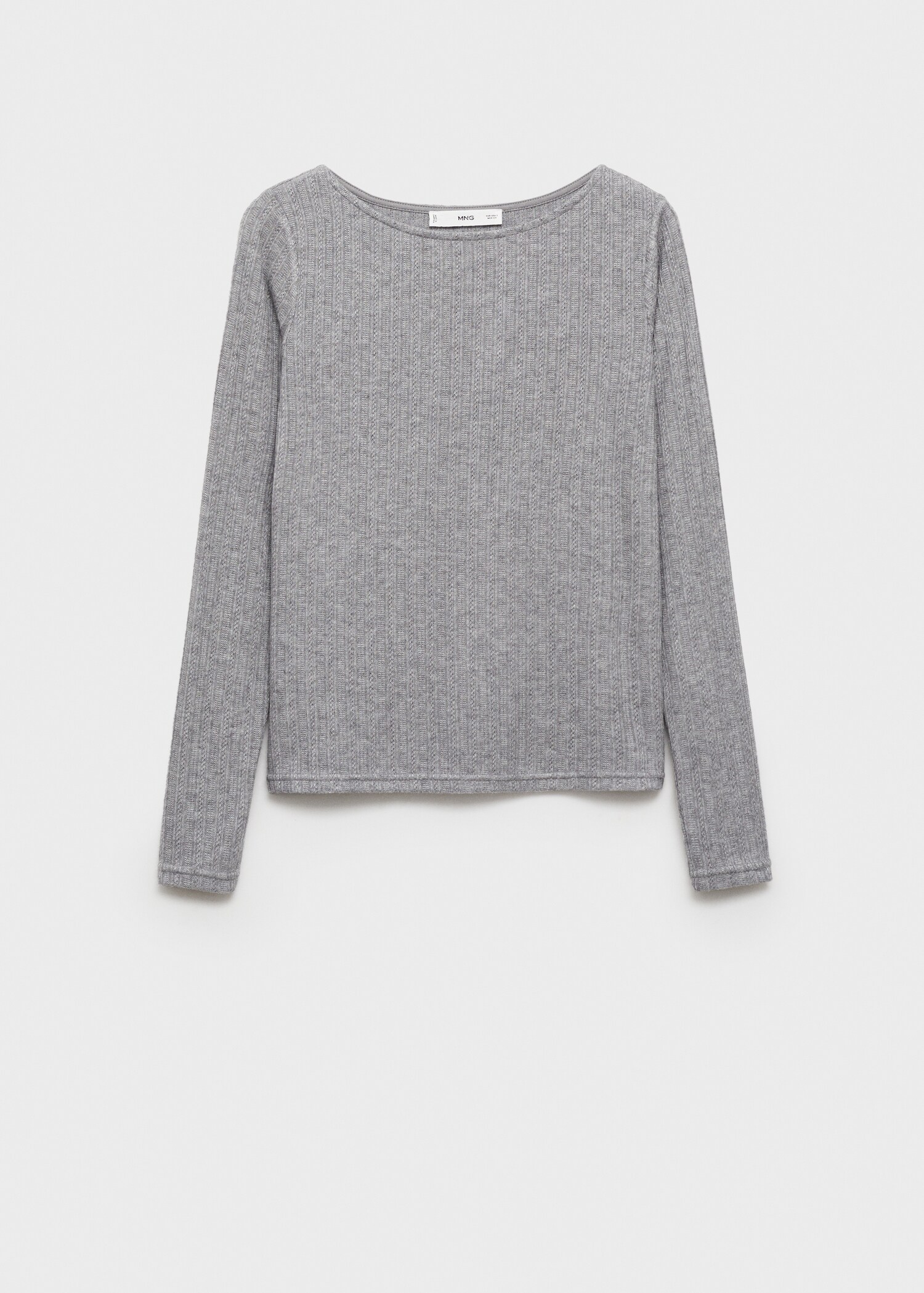 Long-sleeved pointelle t-shirt - Article without model