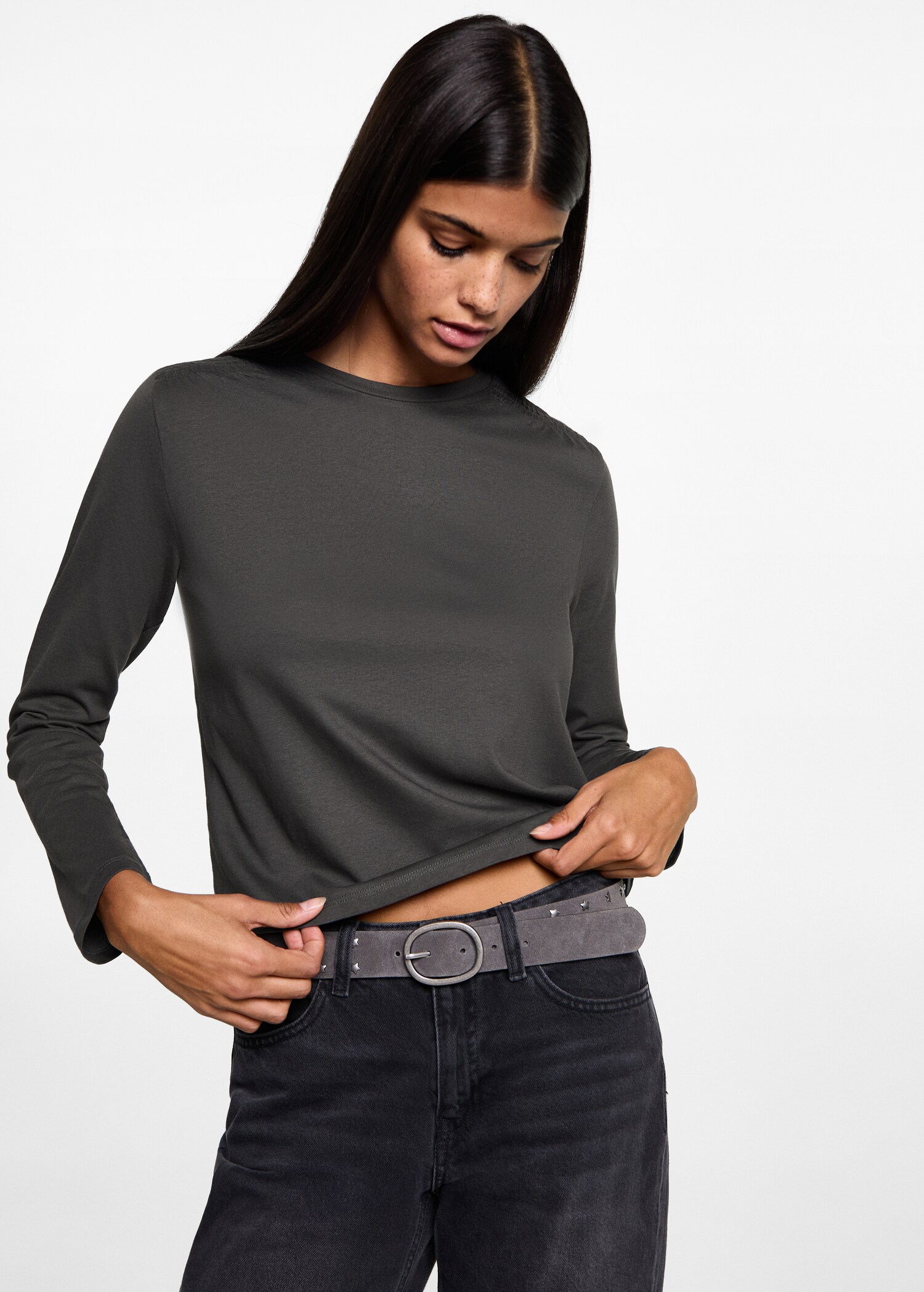 T-shirt with gathered details - Medium plane