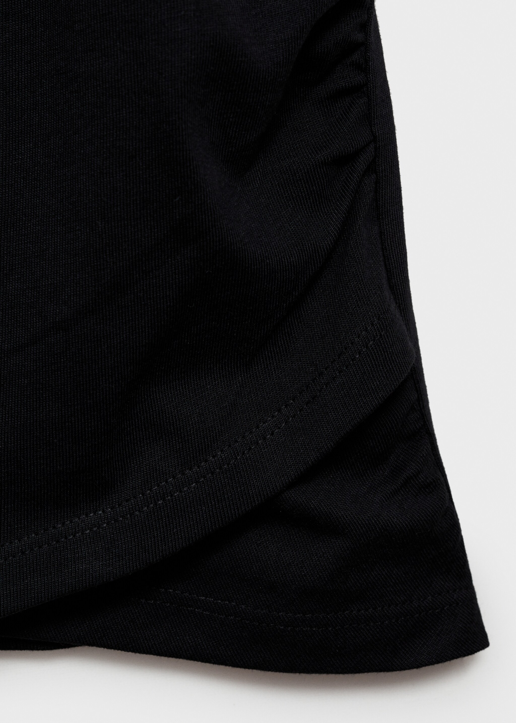 Wrap detail cotton t-shirt - Details of the article 8, Black. Ref: 77008278-00.