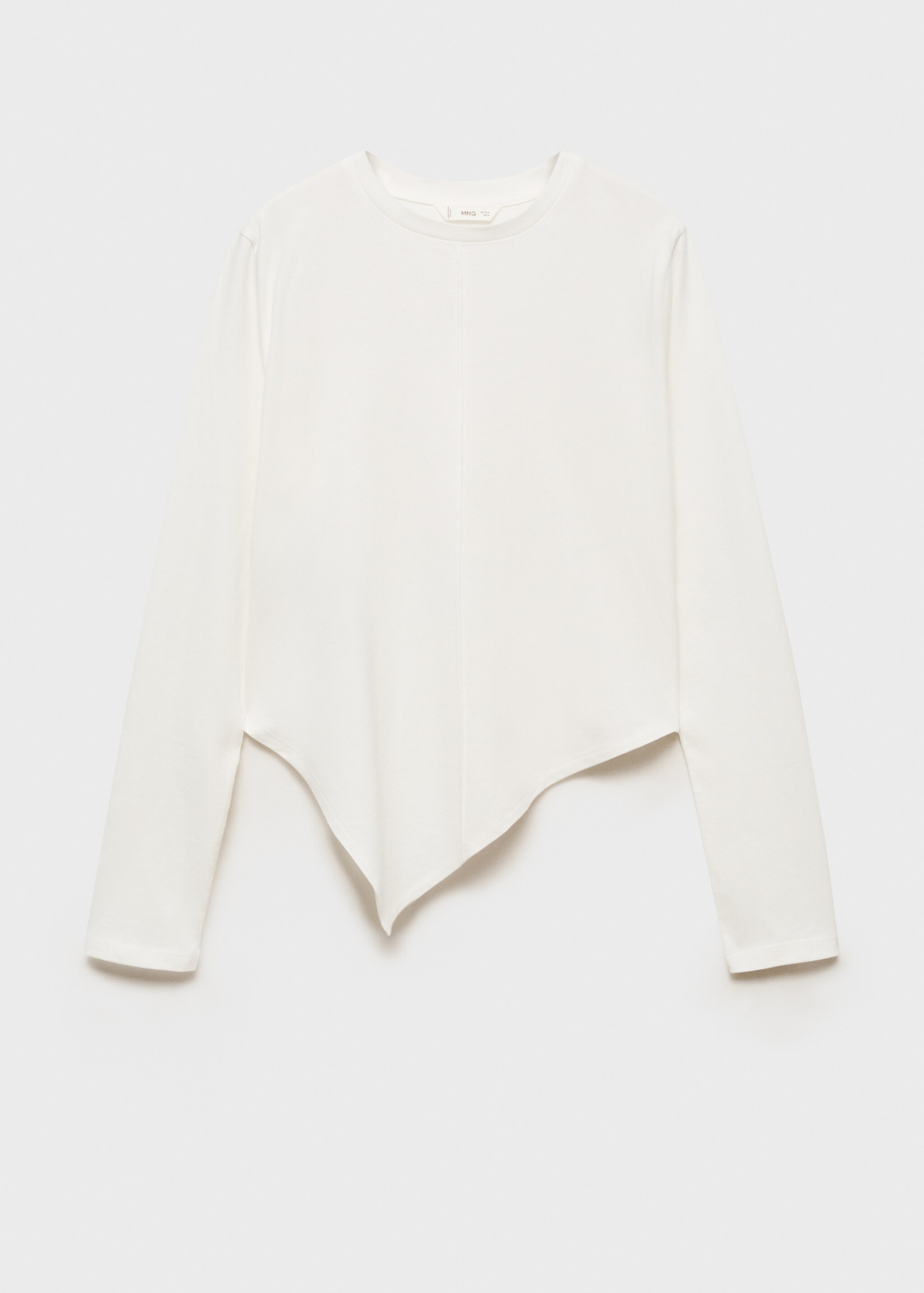 Asymmetric hem T-shirt - Article without model, Off White. Ref: 77008279-00.