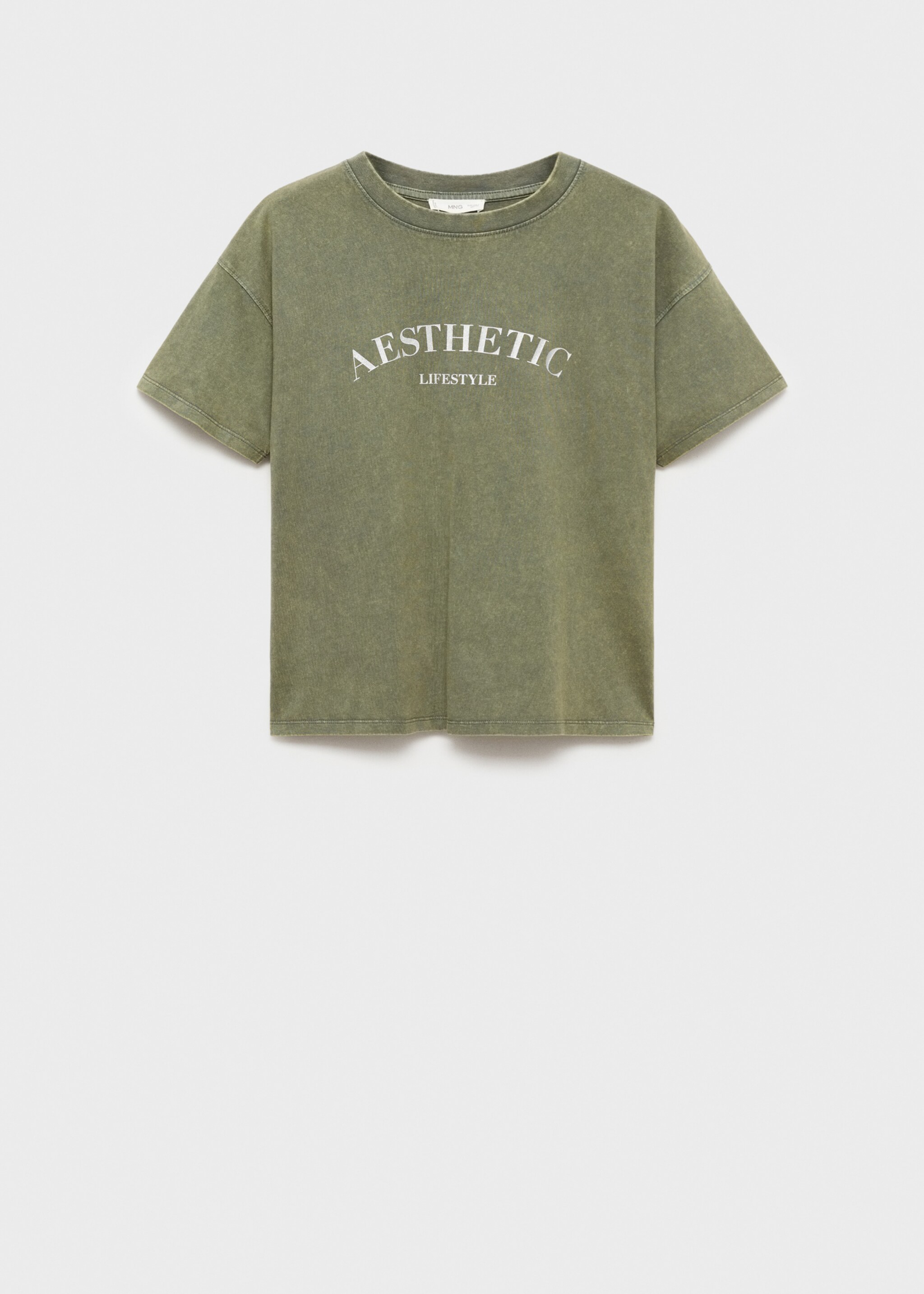 Printed message T-shirt - Article without model, Green. Ref: 77008280-00.