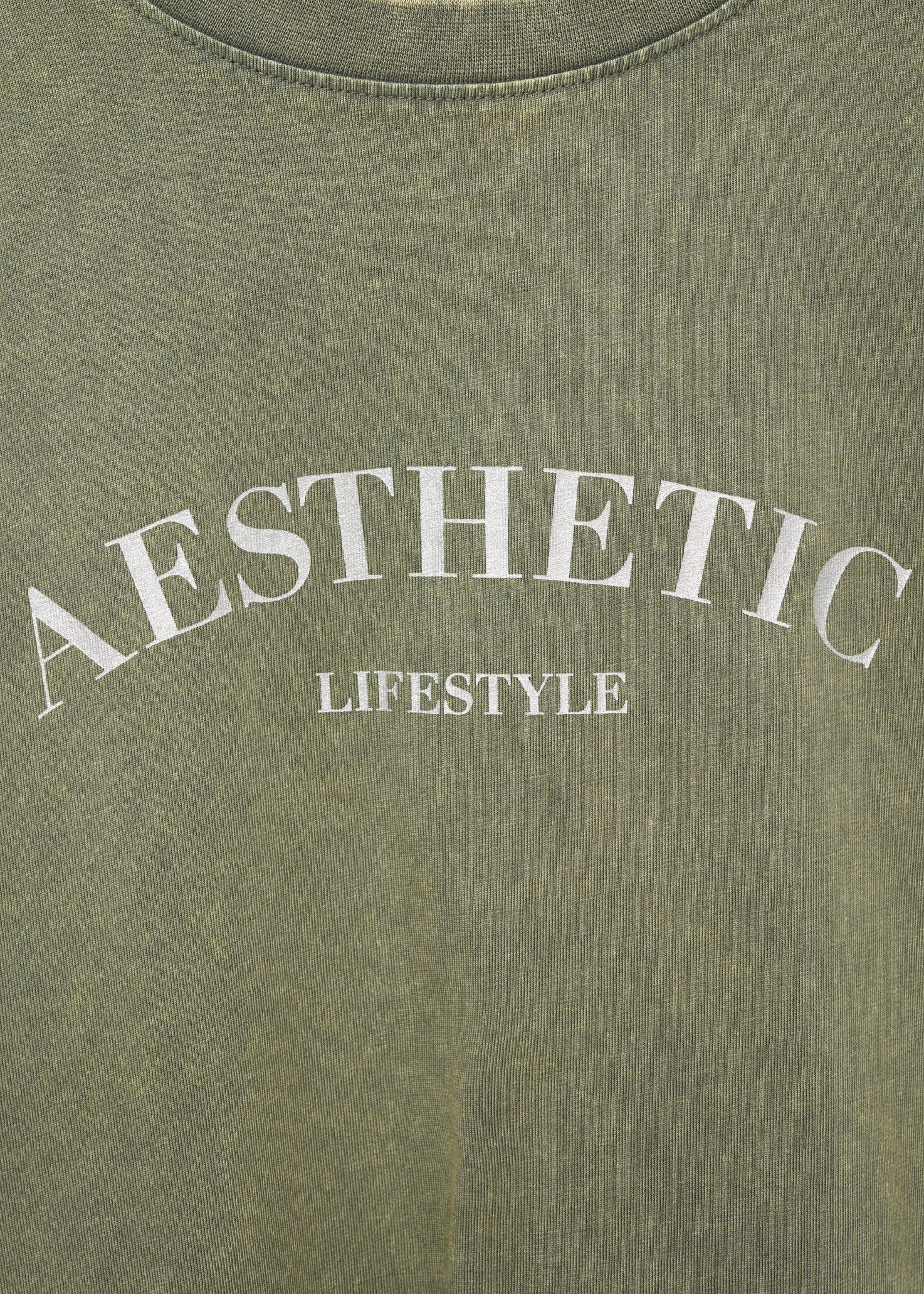 Printed message T-shirt - Details of the article 8, Green. Ref: 77008280-00.