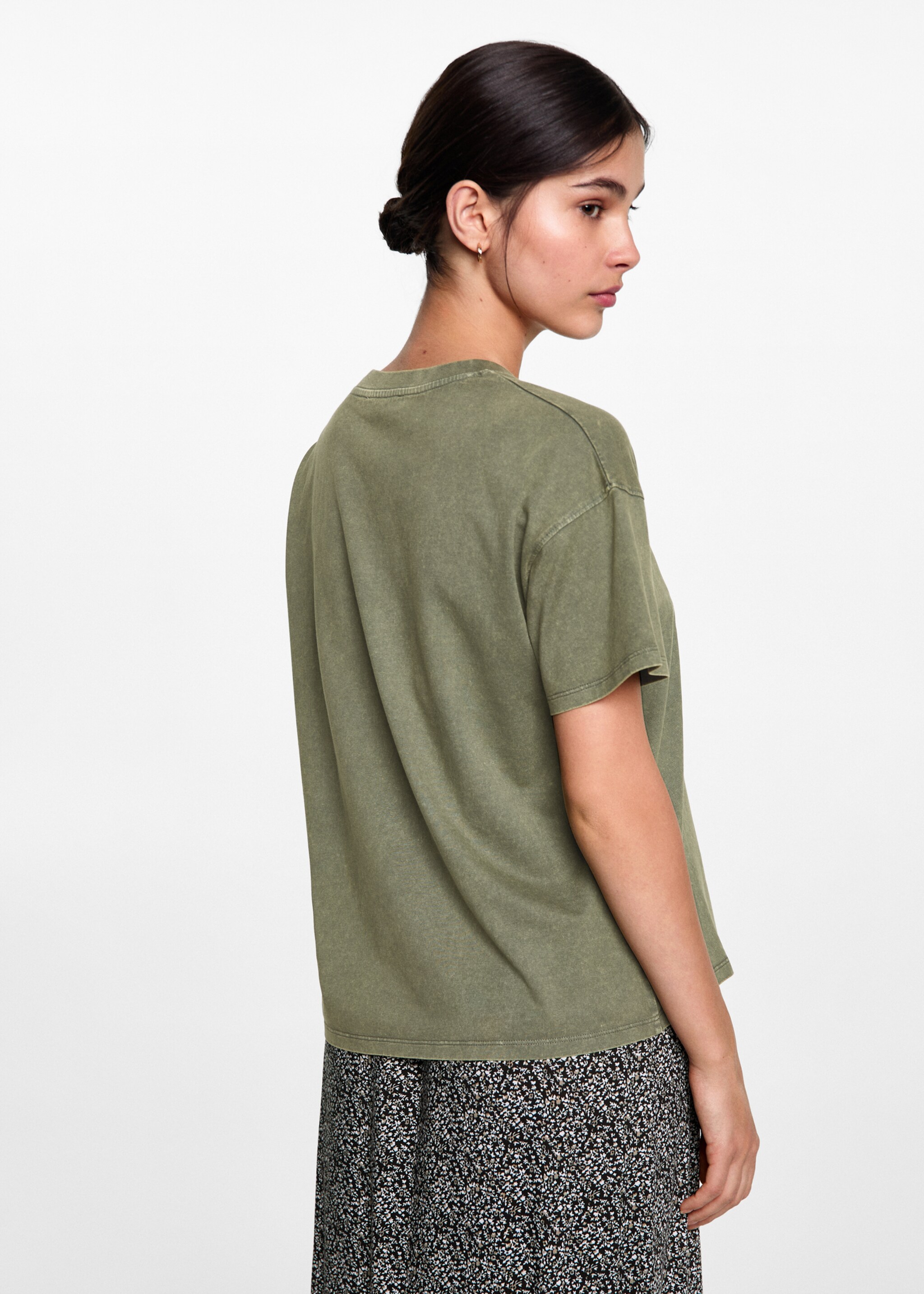 Printed message T-shirt - Reverse of the article, Green. Ref: 77008280-00.