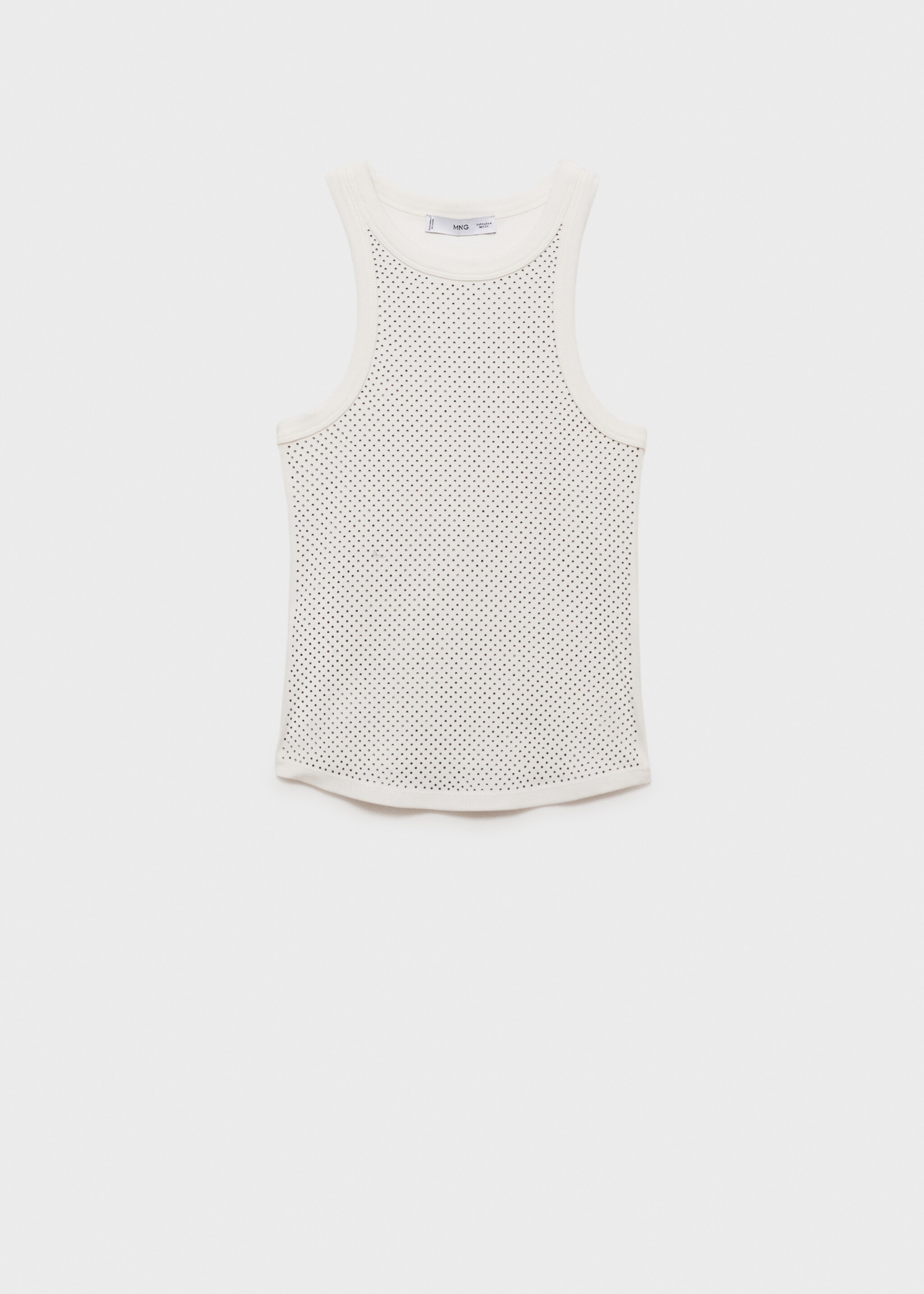 Sequined halter top - Article without model, White. Ref: 77008283-00.