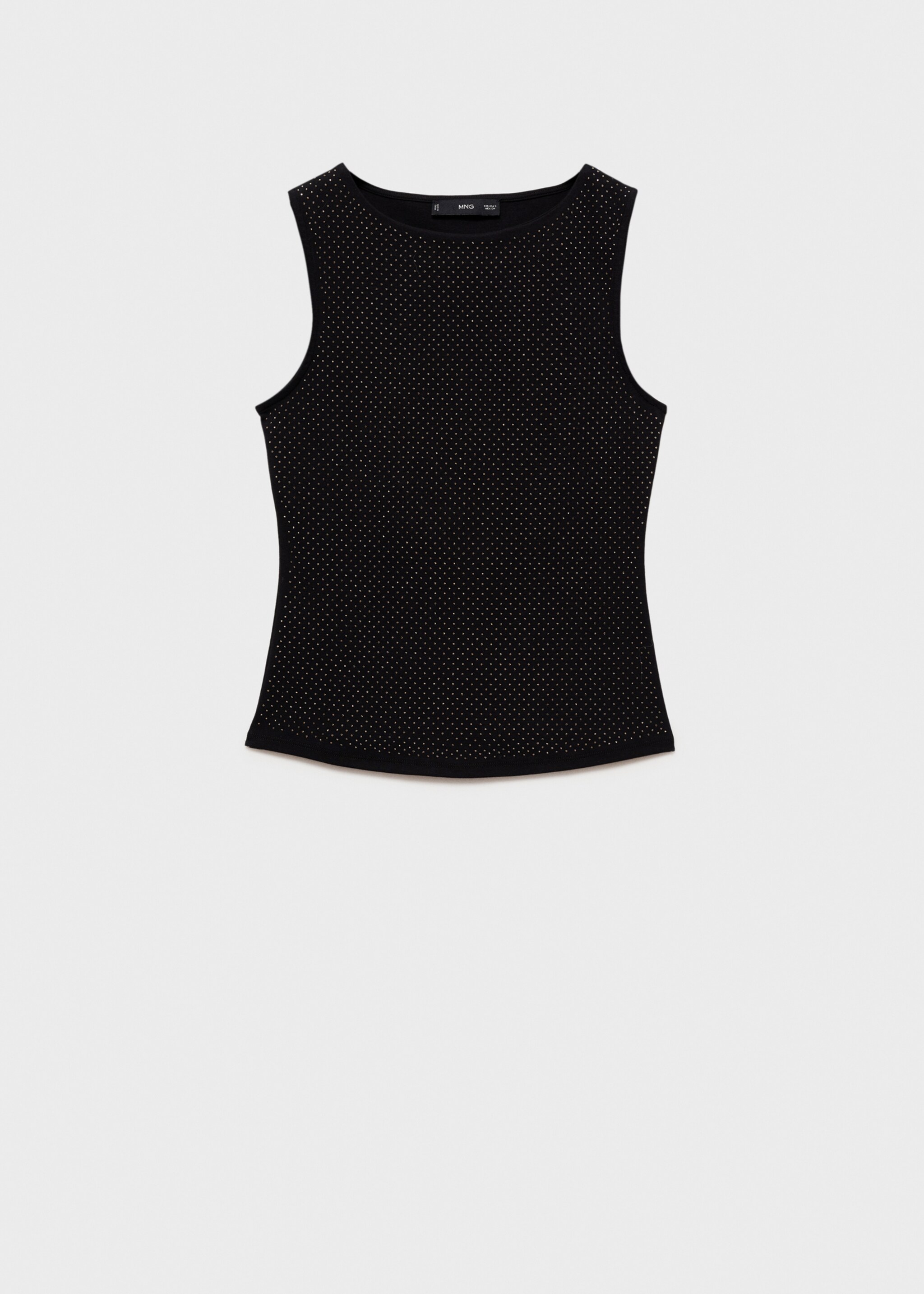 Cotton sequin top - Article without model, Black. Ref: 77008284-00.