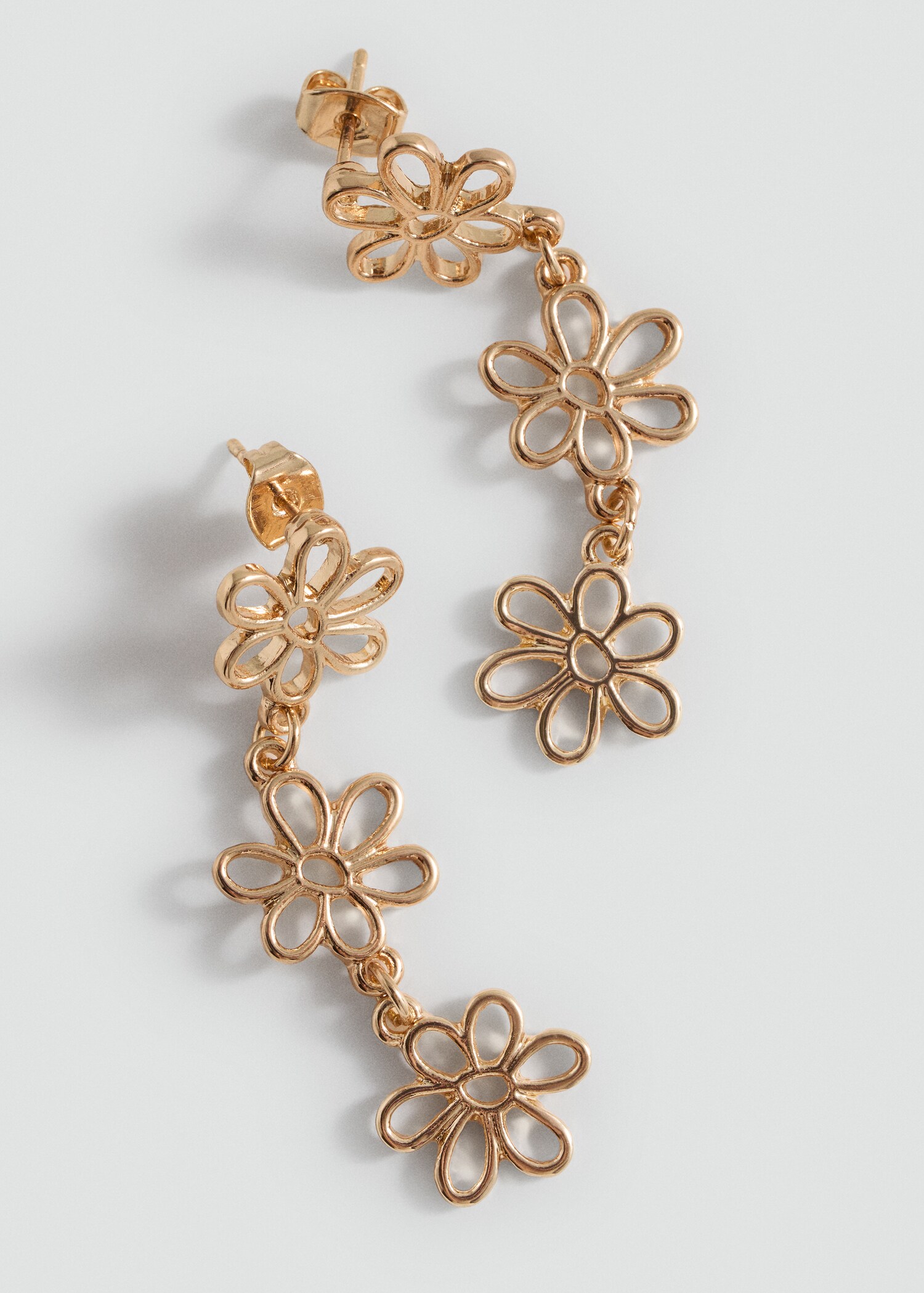 Pendientes colgantes flores - Plano medio