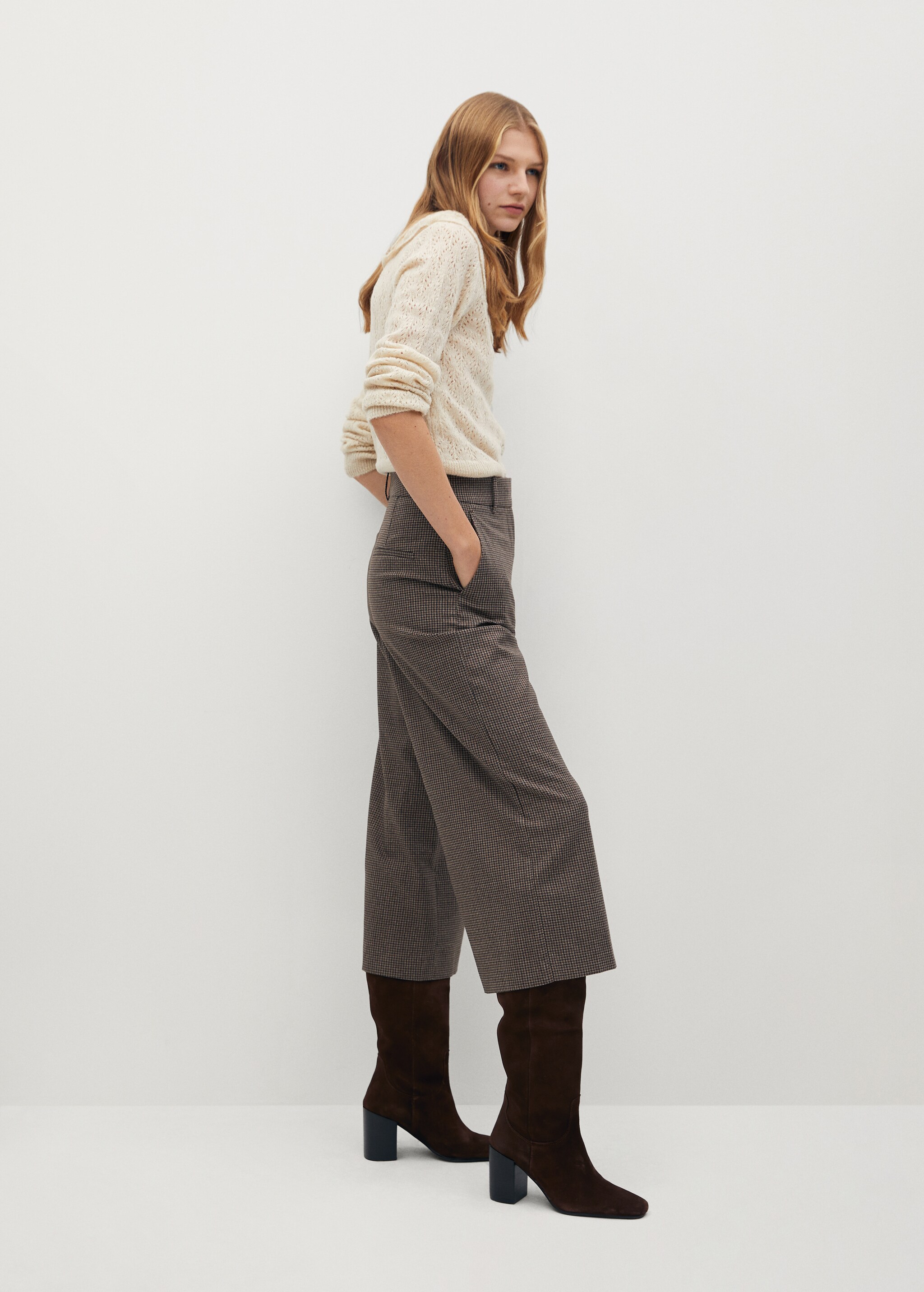 Pantalón culotte cuadros - Detalle del artículo 1