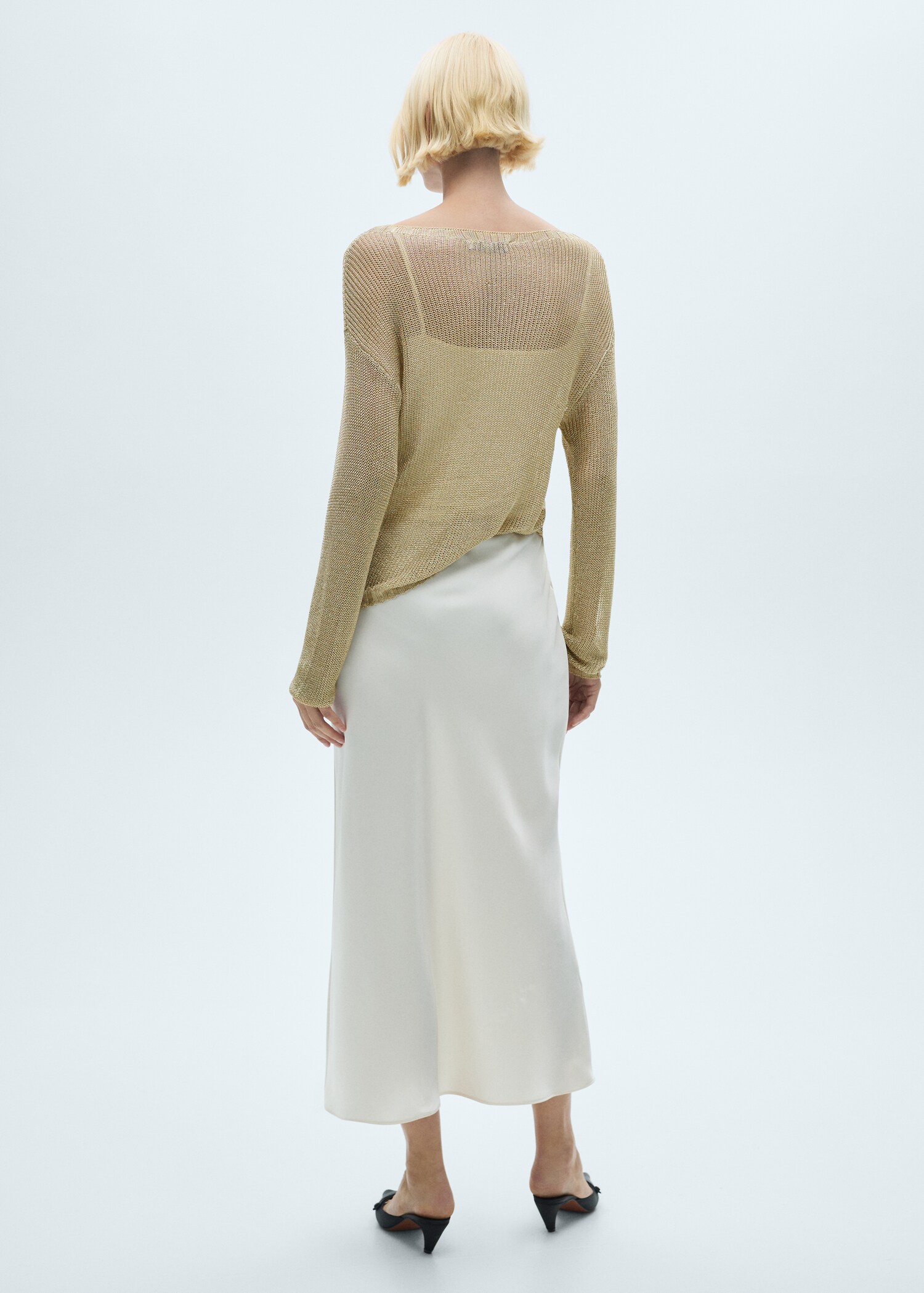 Boat neck lurex sweater - Reverse of the article