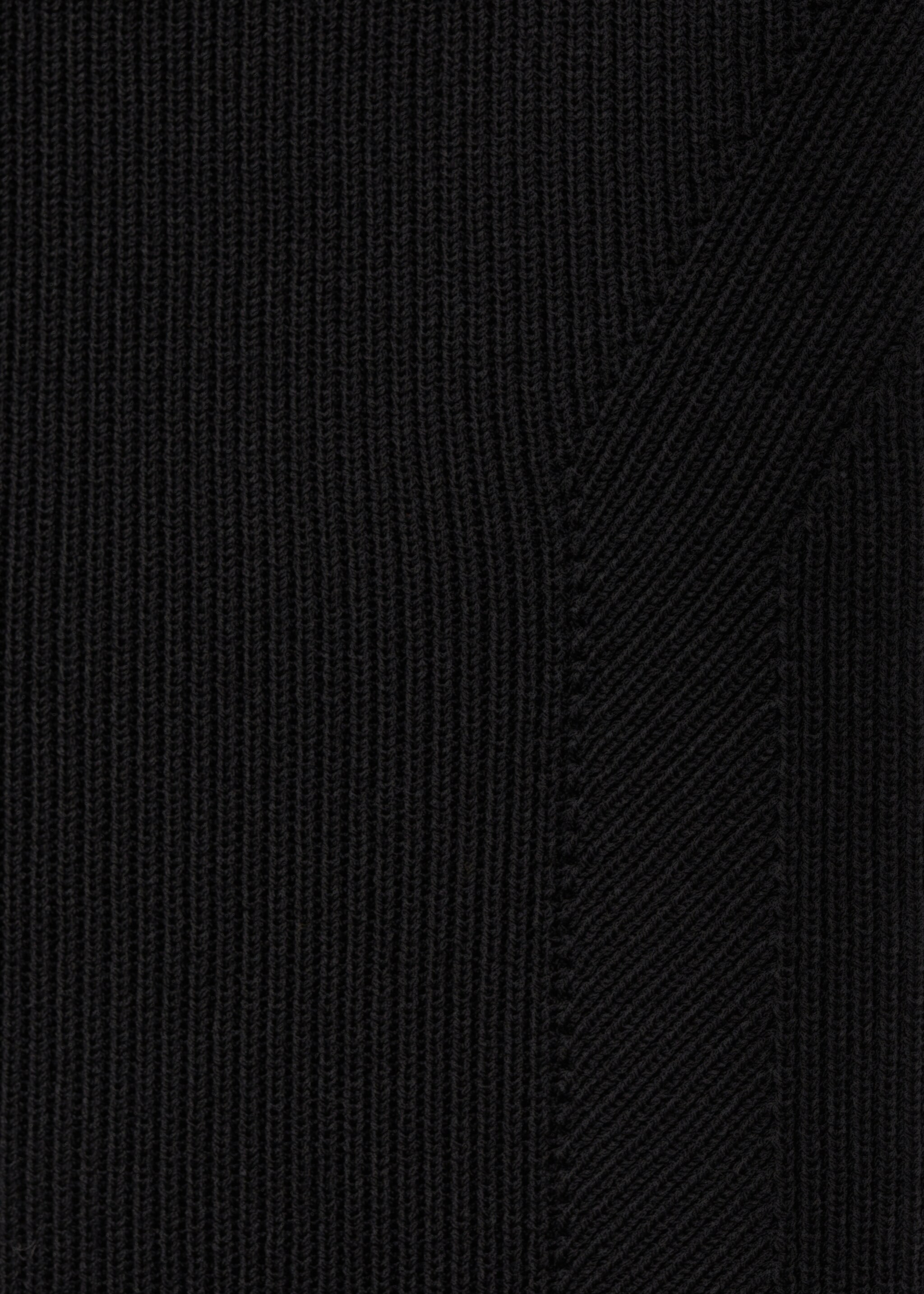 Knitted top with sweetheart neckline - Details of the article 0, Black. Ref: 77009041-00.