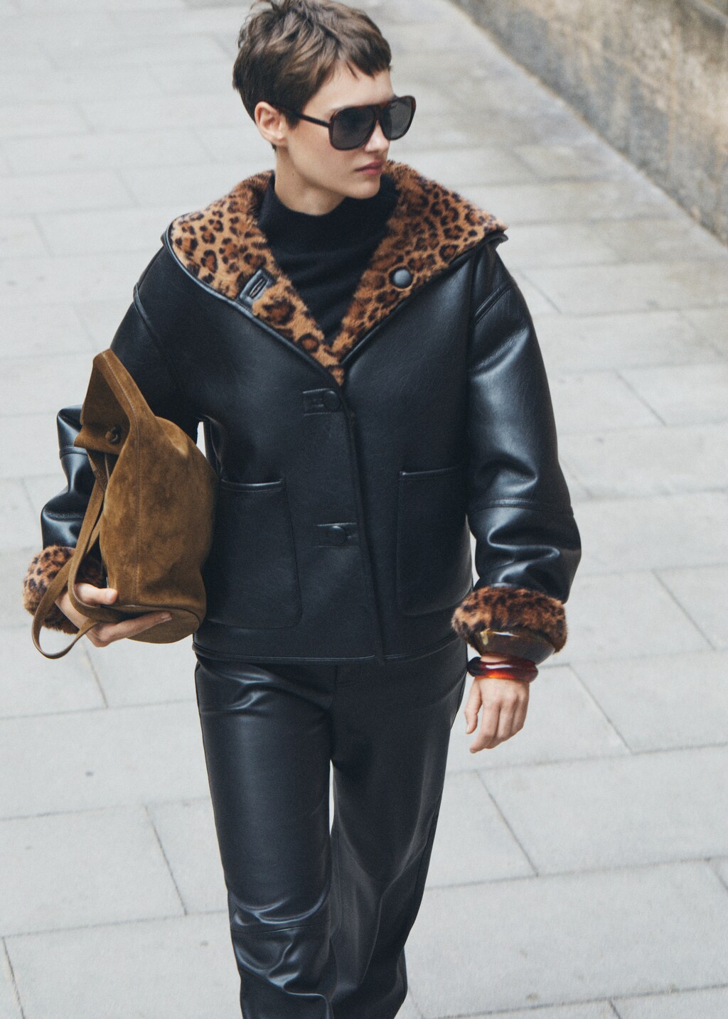 アパルトモン　Leopard Print Reversible Blouson Reversible leopard-print jacket - Women | MANGO OUTLET USA