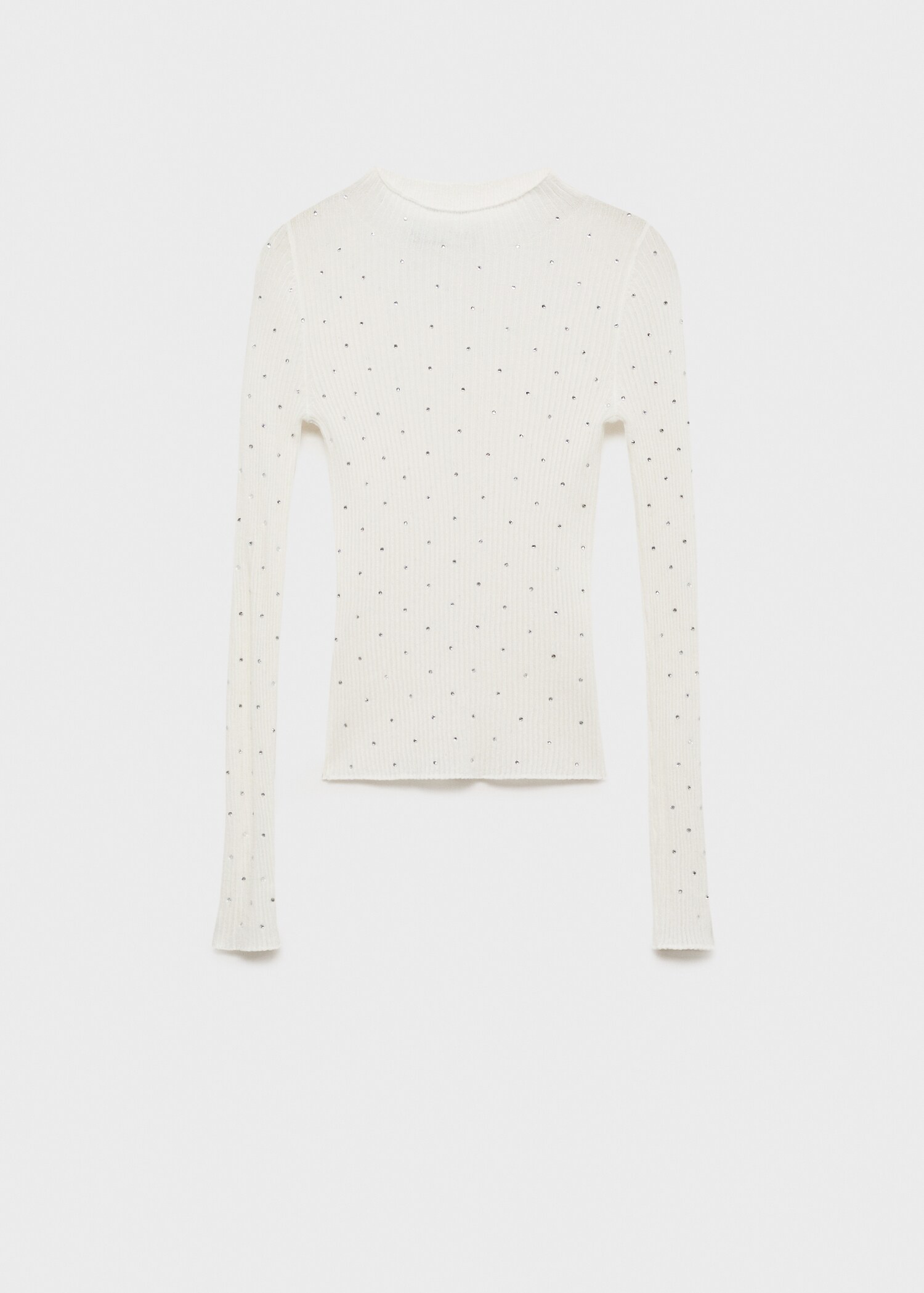 Pull-over maille côtelée détail strass - Article sans modèle