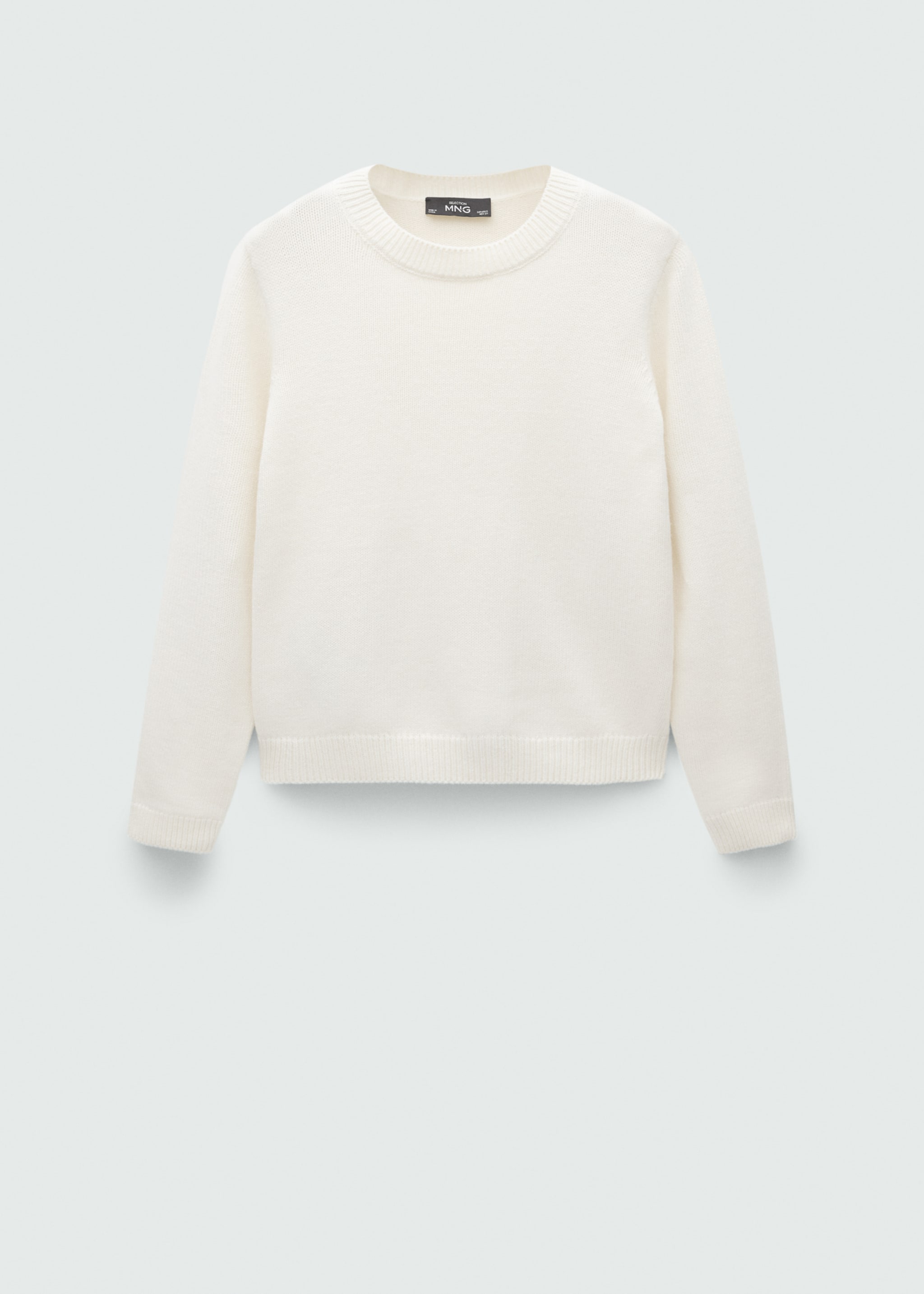 Wełniany sweter z okrągłym dekoltem - Artykuł bez modela/modelki, Kremowy / écru. Ref: 77009067-00.