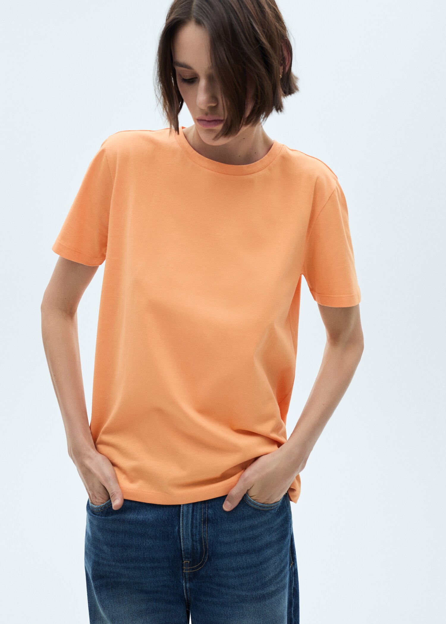 Katoenen T-shirt met korte mouwen - Middenvlak