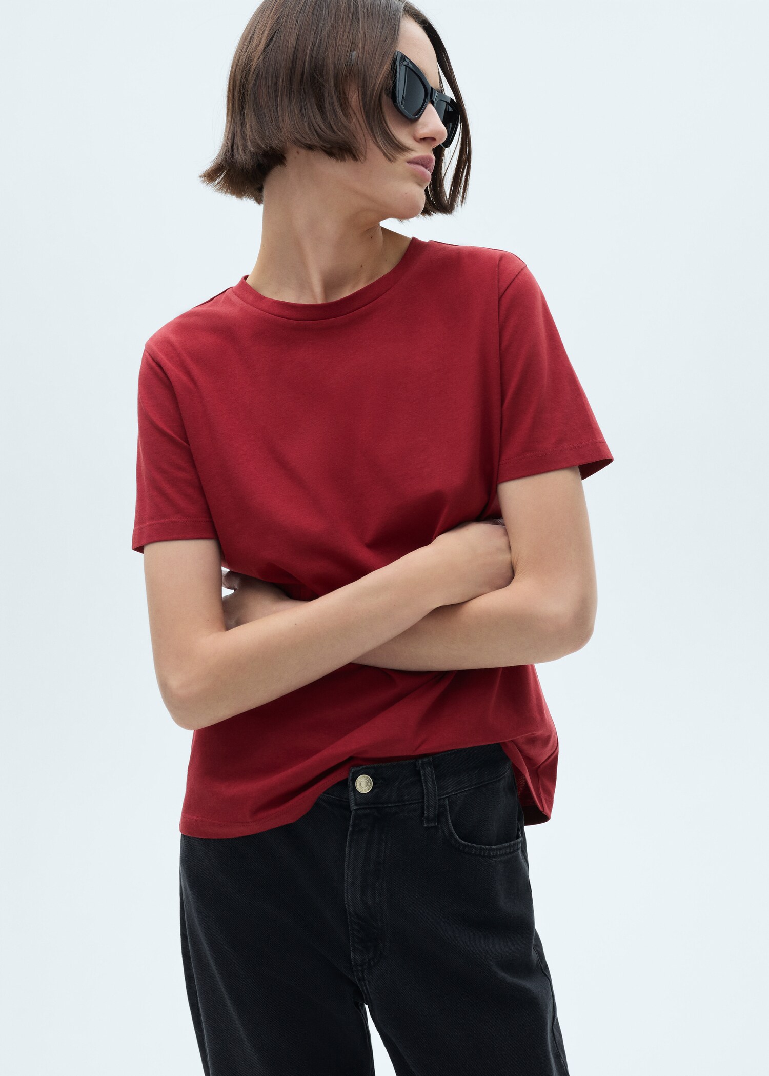 Katoenen T-shirt met korte mouwen - Middenvlak